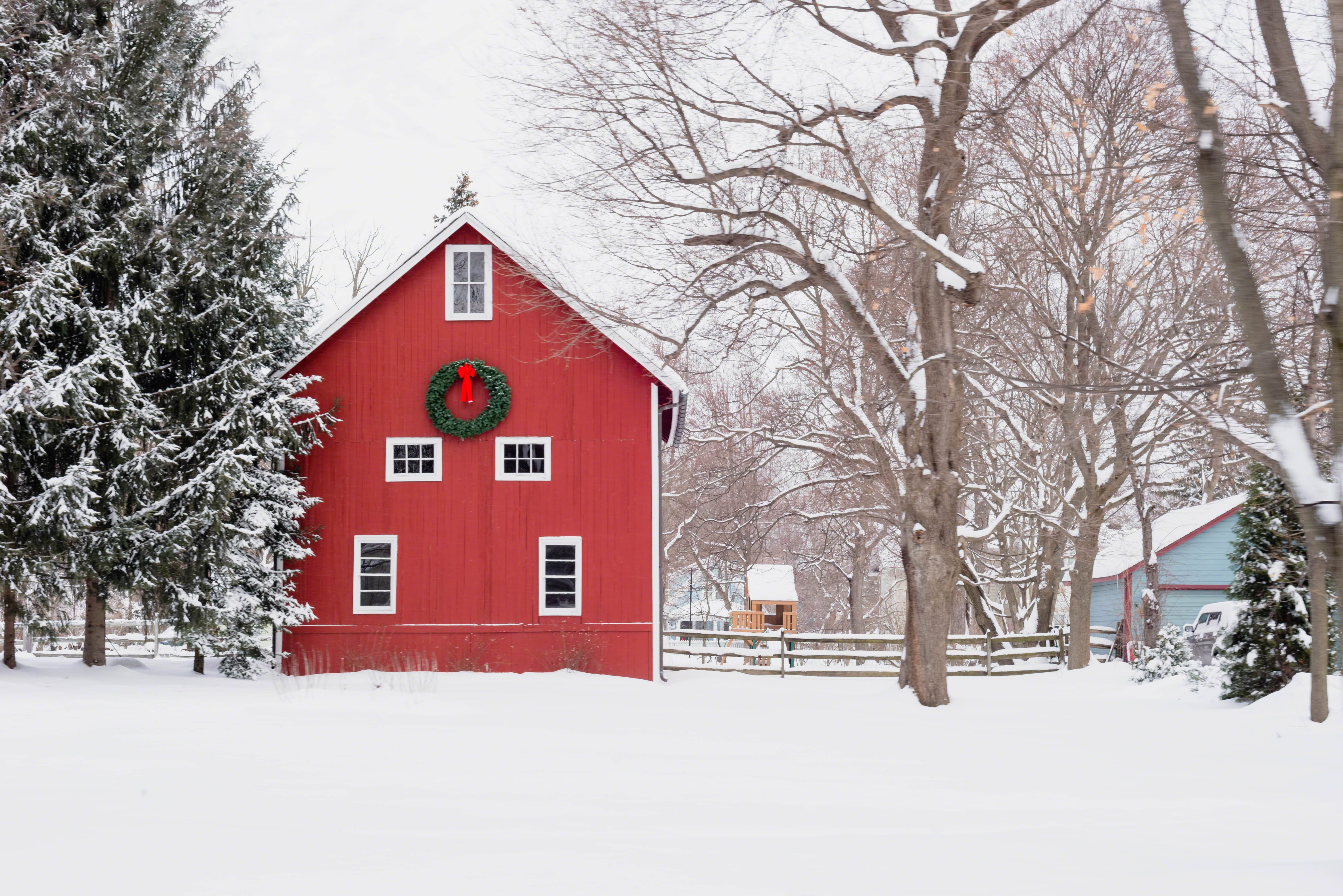 snow covered farm