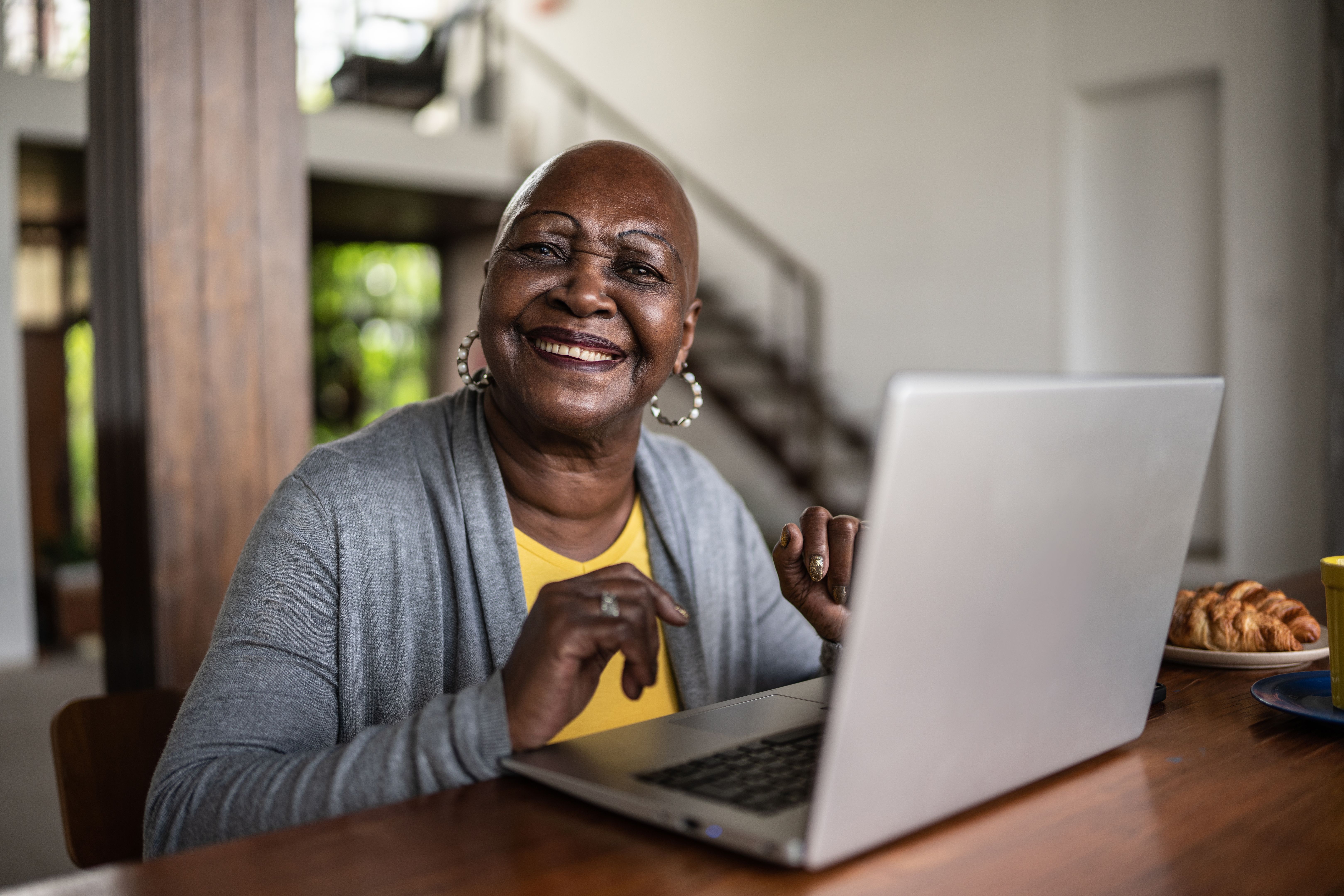 senior using computer