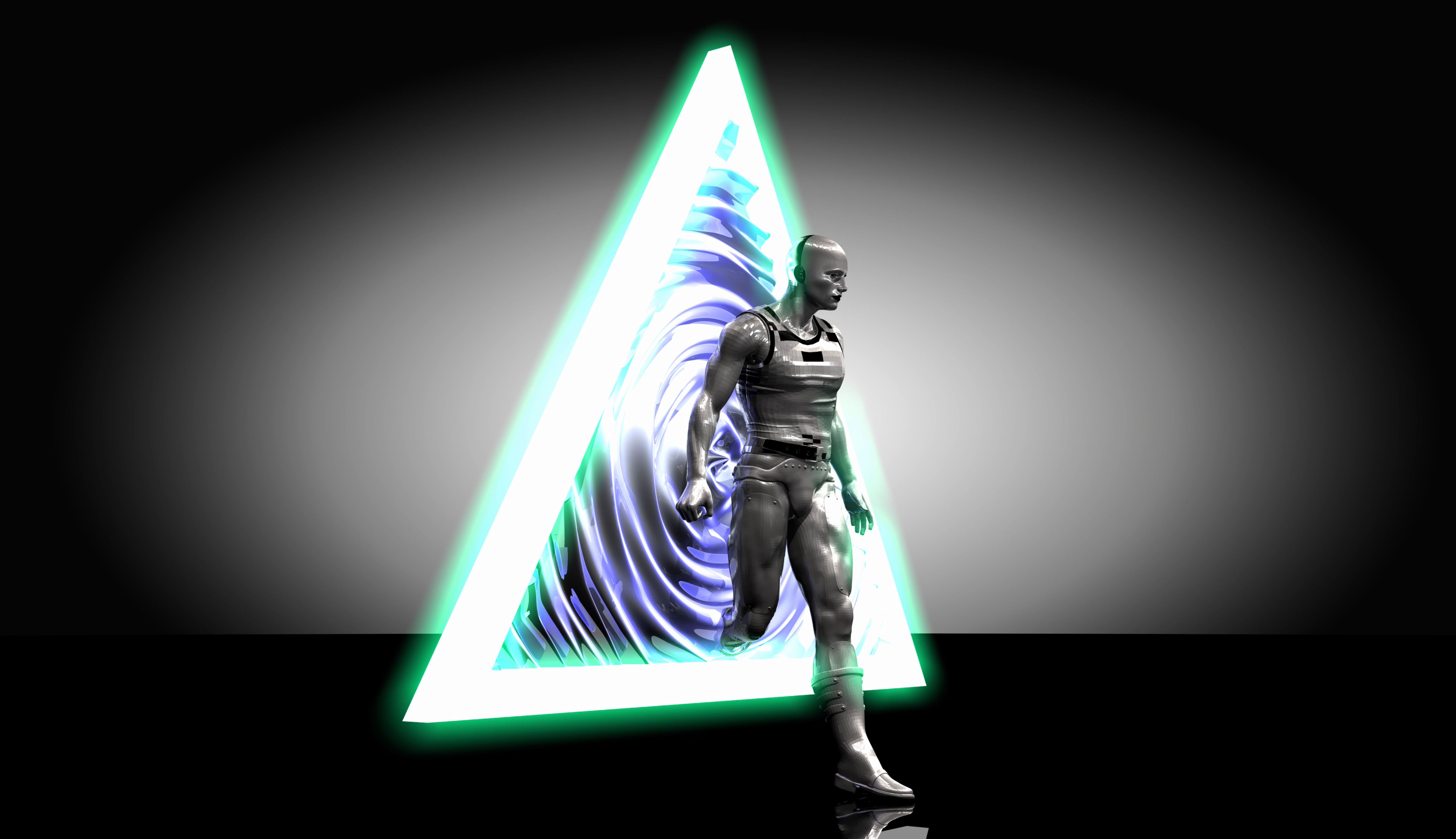 Man Passing Through The Dimensional Gate