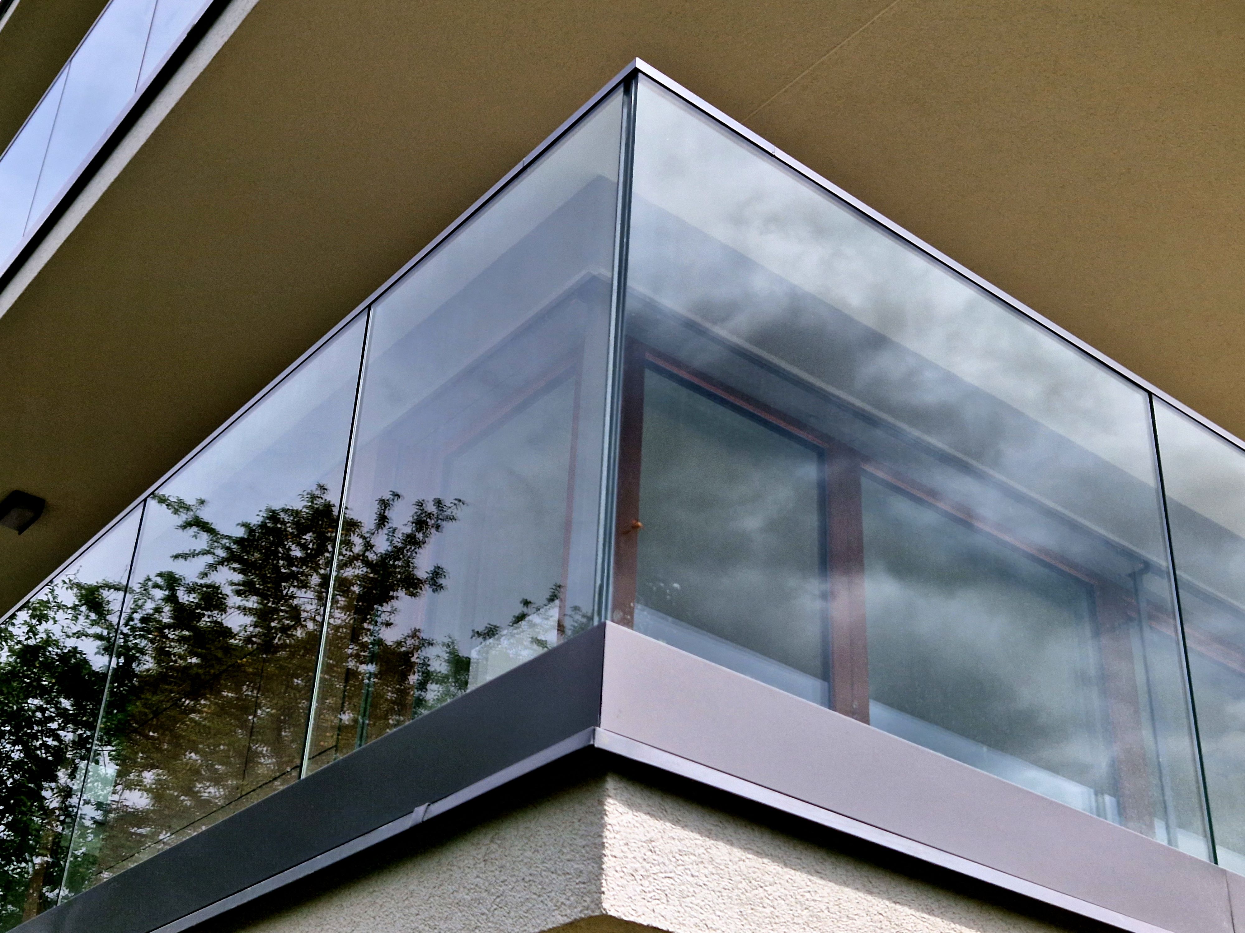 modern glass balcony