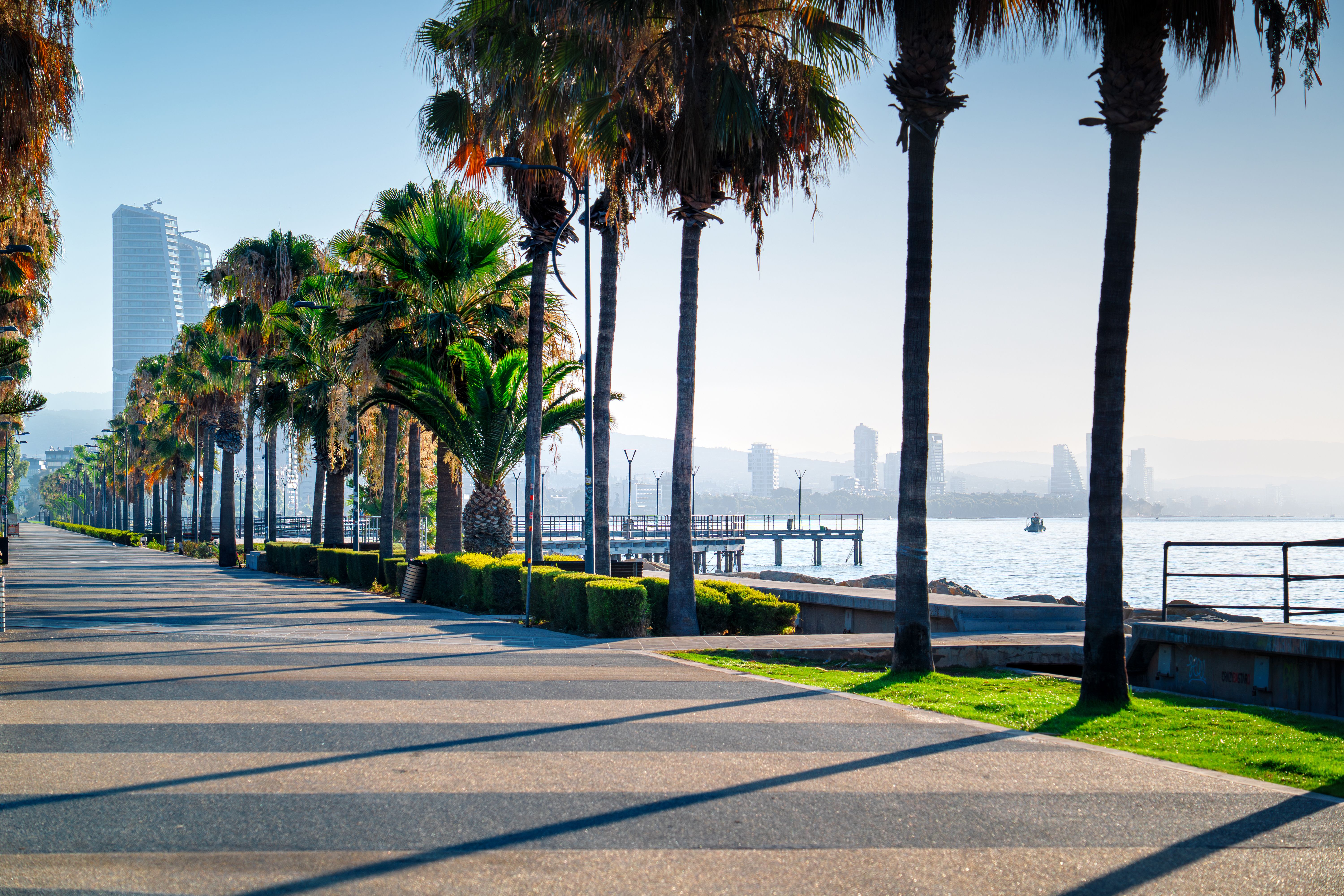 Limassol, modern skyscrapers on the coast, Cyprus.
