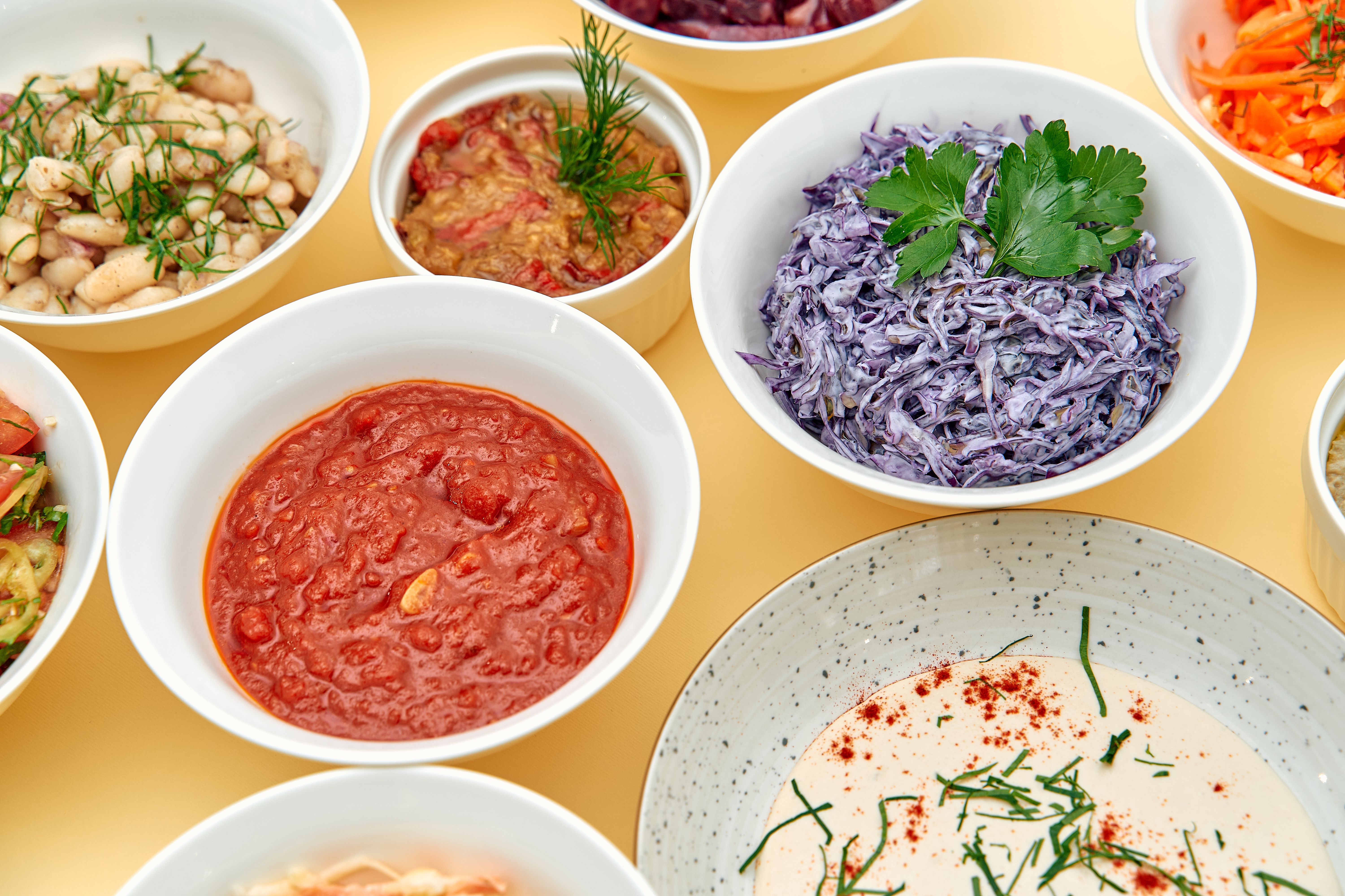 variety of sauces