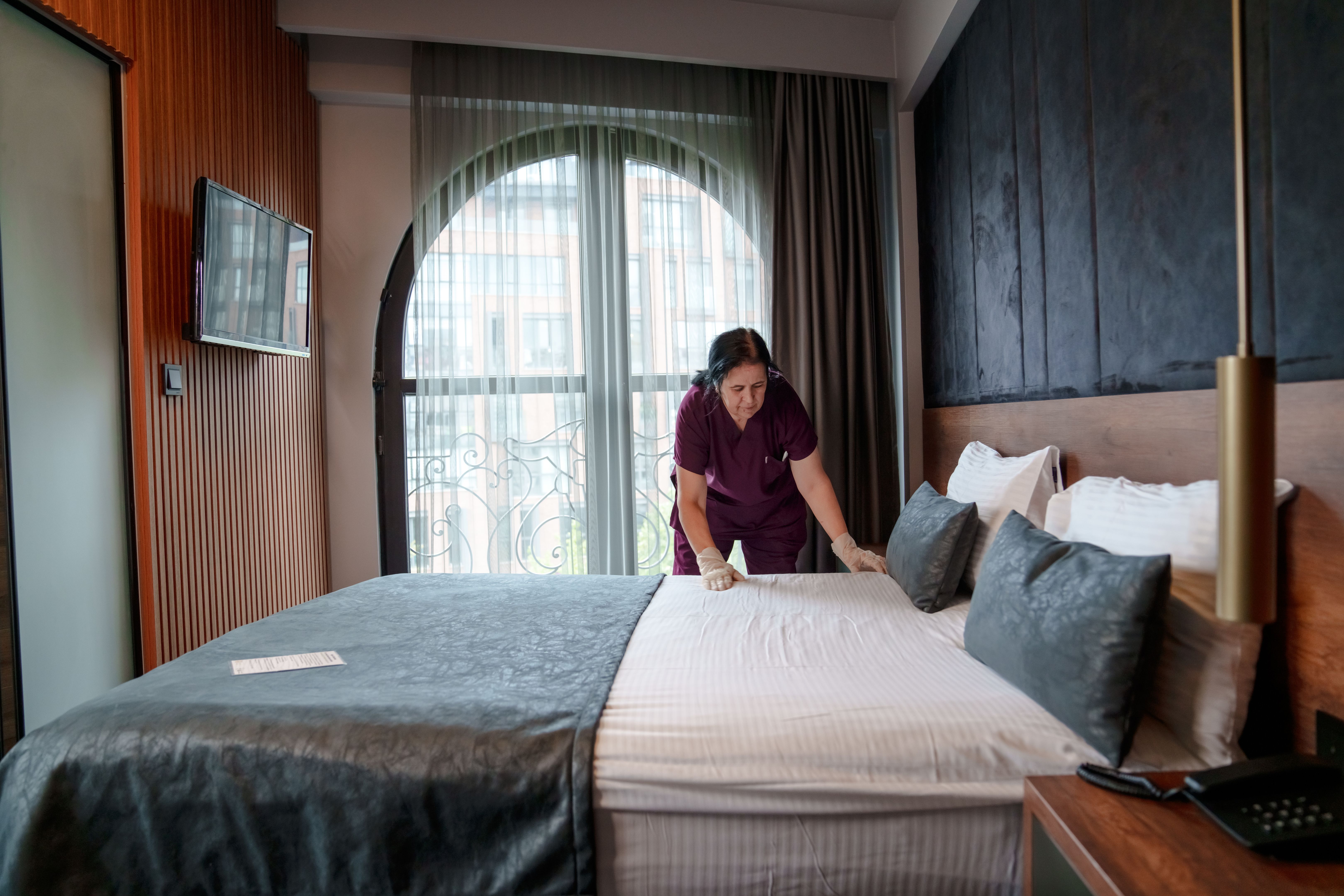hotel staff working