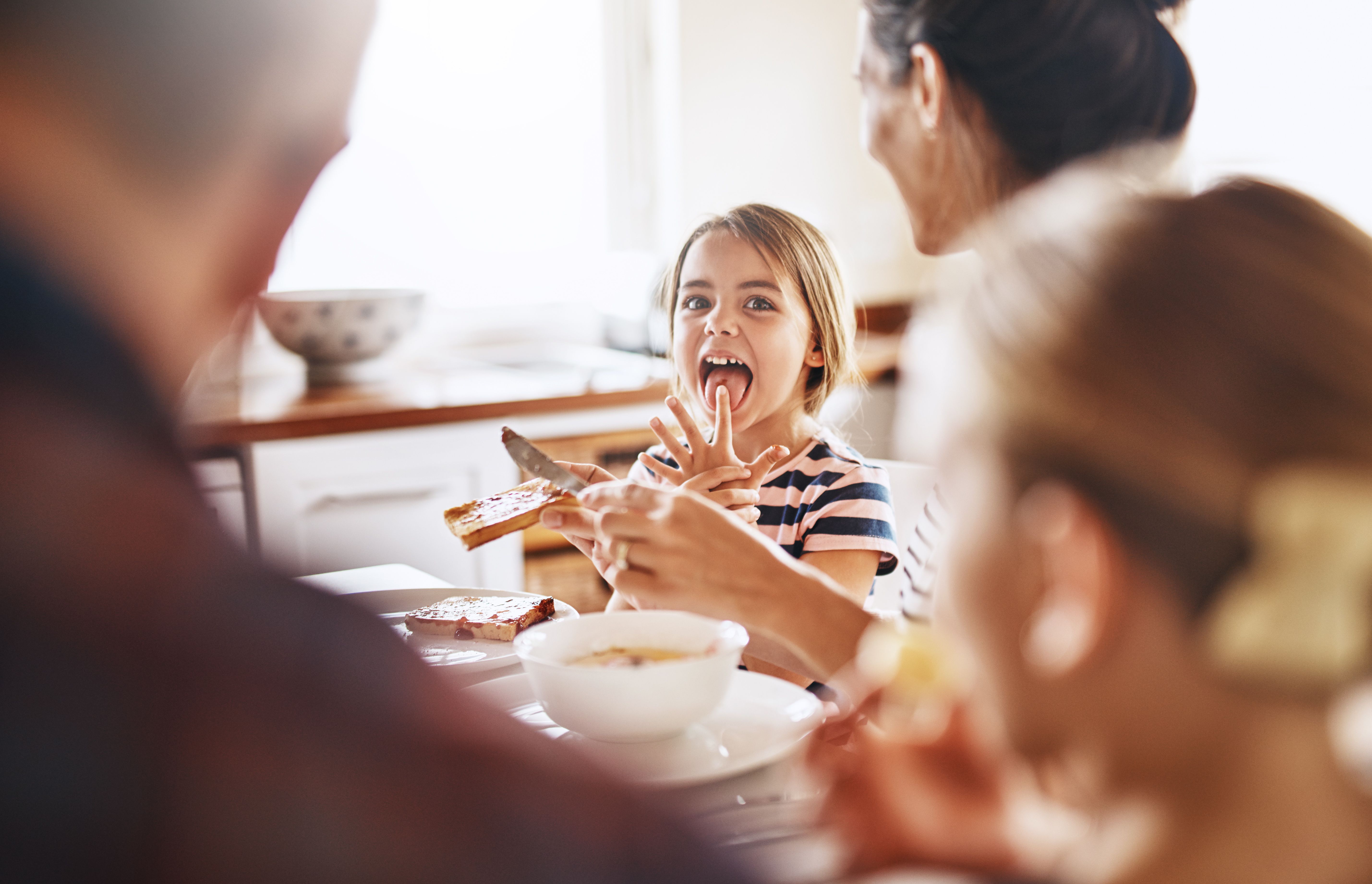 family enjoying meal