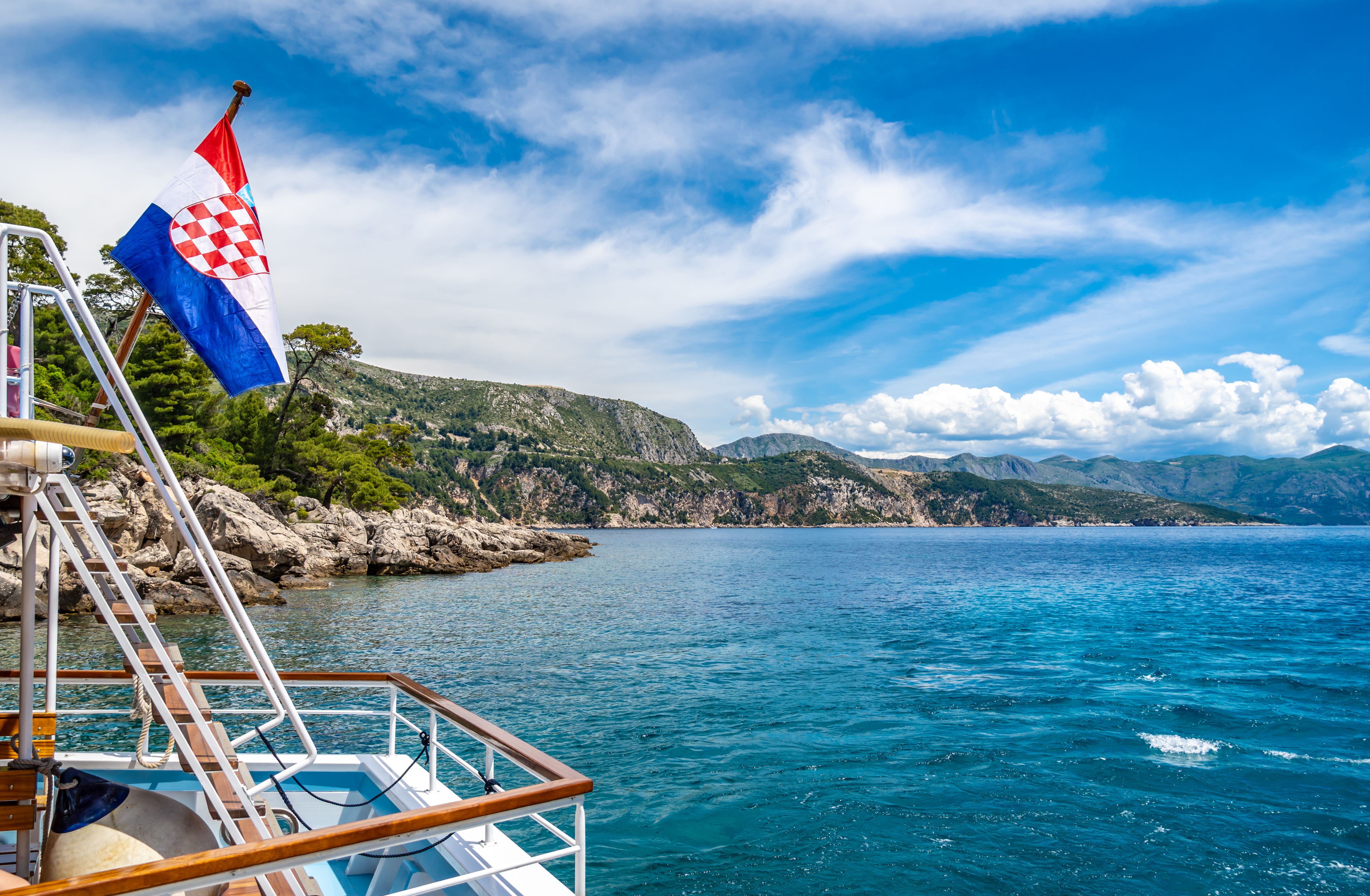 Passenger ferry docks on Lokrum Island in Croatia