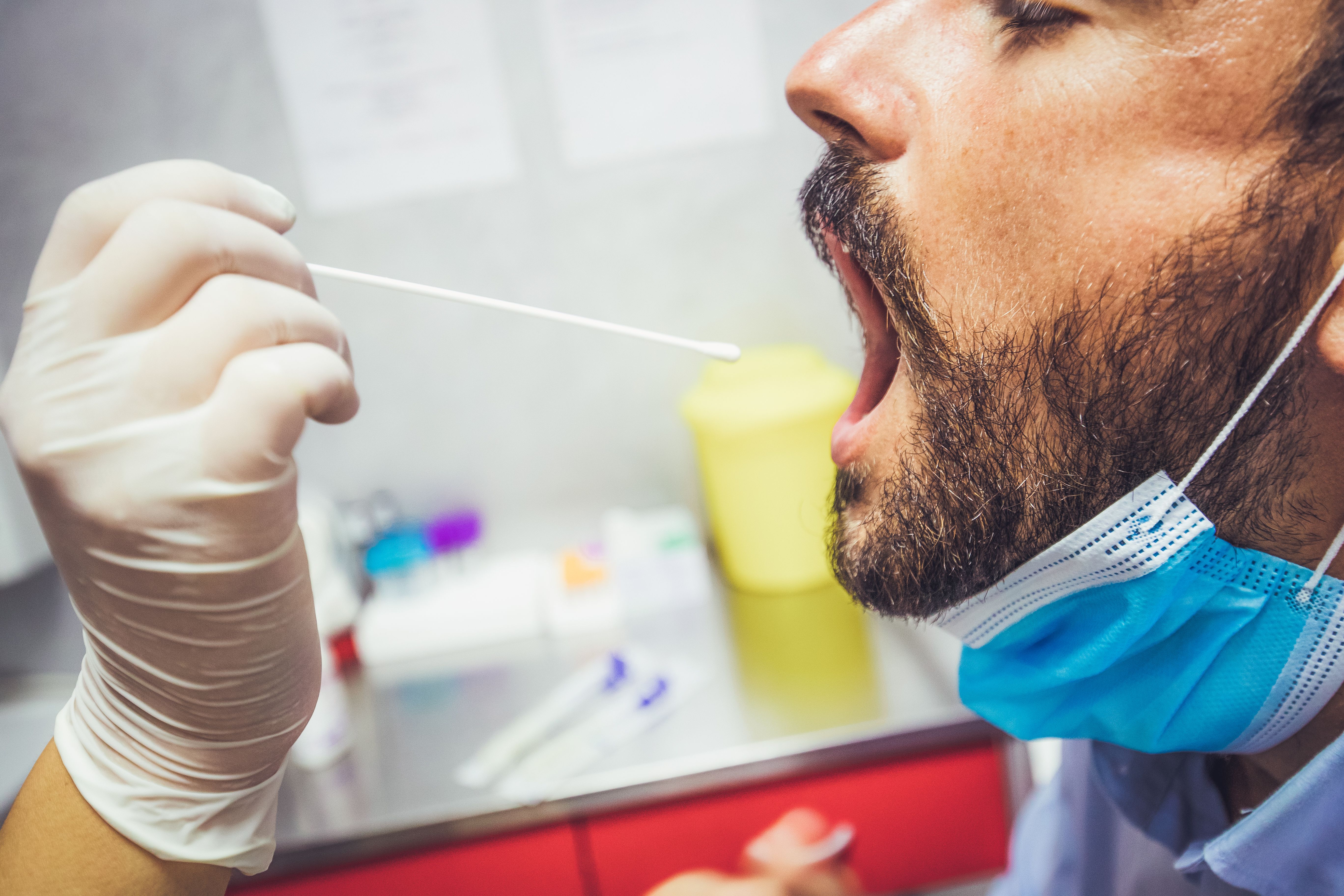 Swab testing up close Swab testing up close