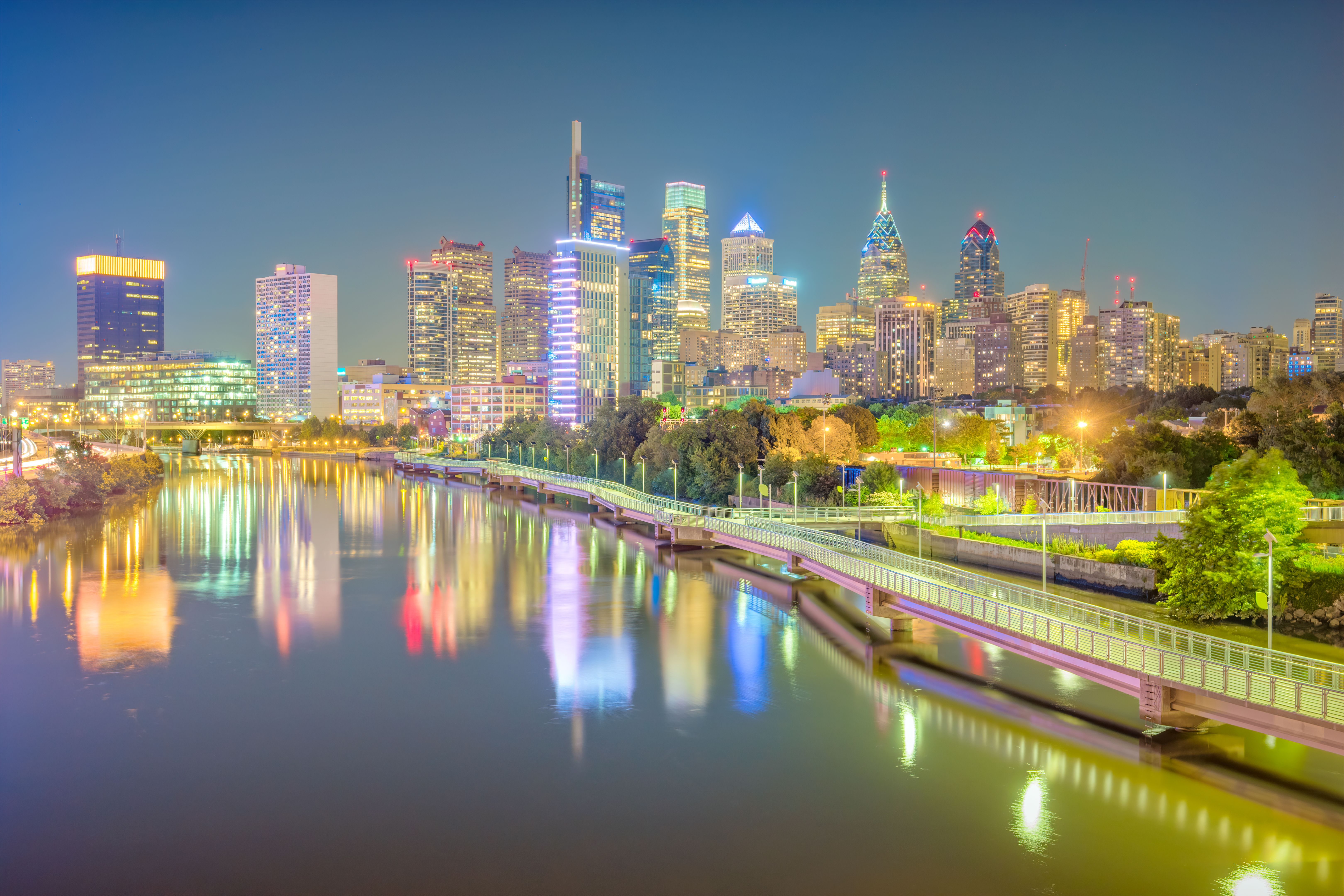 philadelphia skyline night