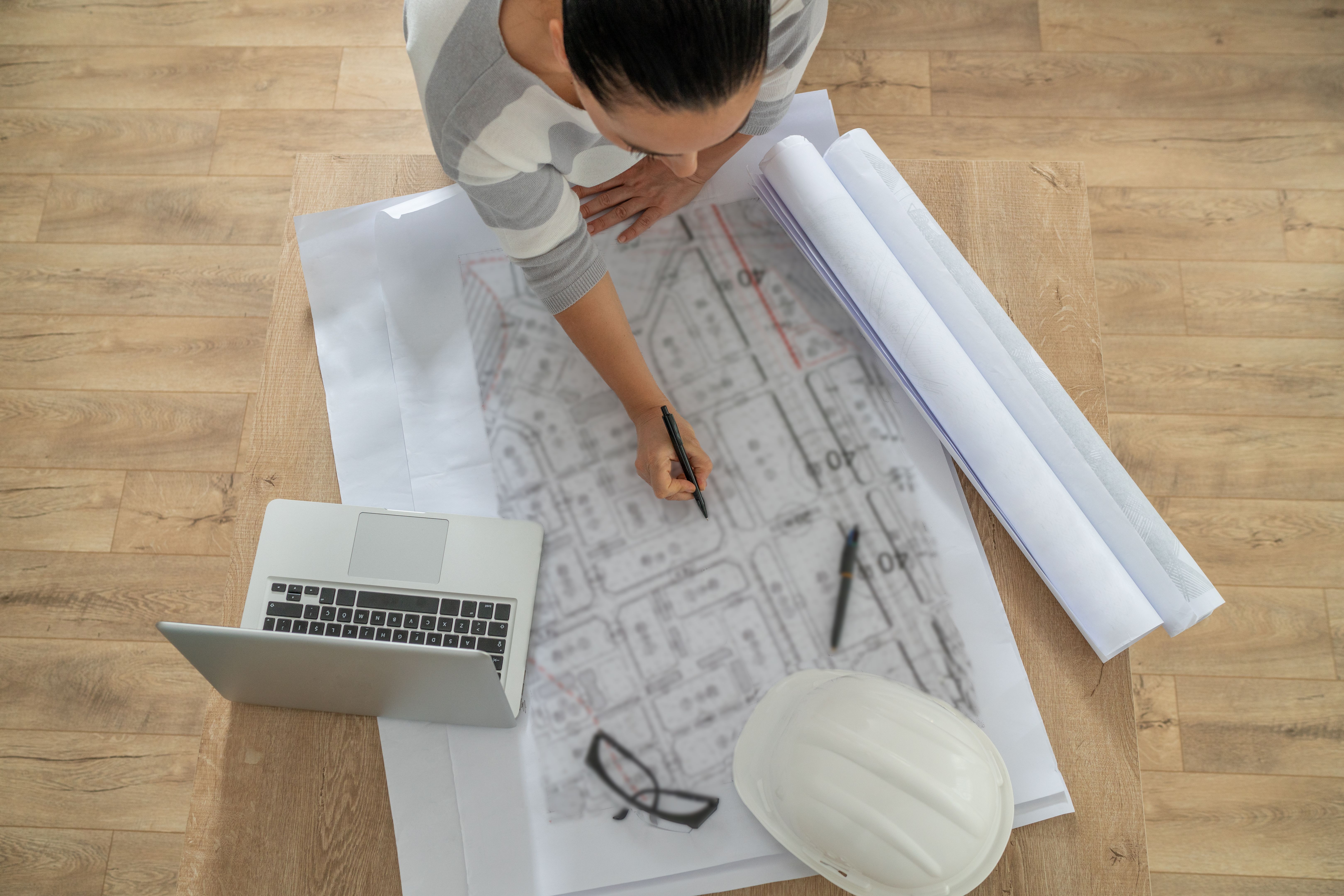 Architect woman working