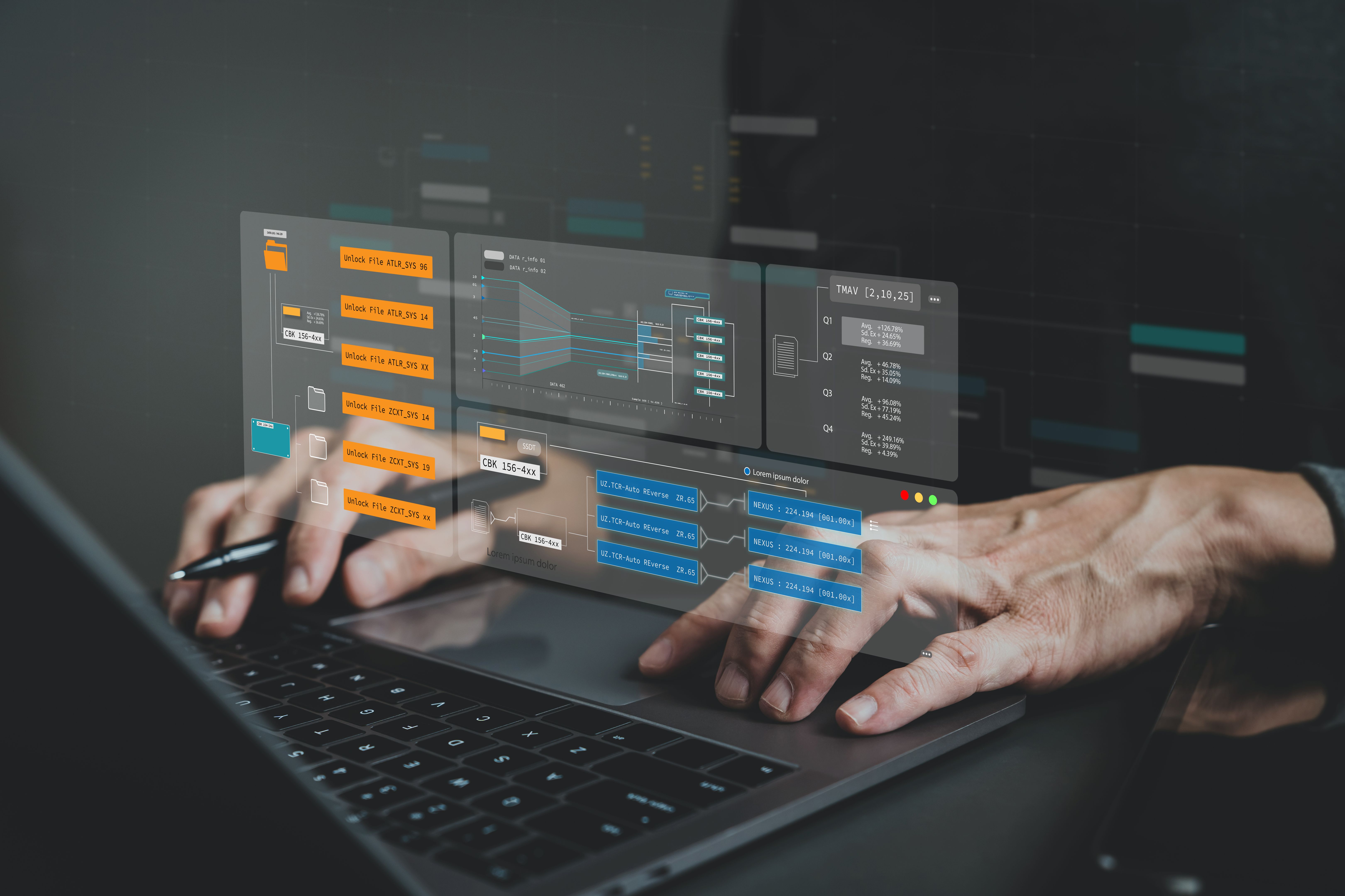 Engineer working with database for digital data design or cyberspace network and connection. Information science system analysis, planning and development. Big data program software management concept Engineer working with database for digital data design or cyberspace network and connection. Information science system analysis, planning and development. Big data program software management concept