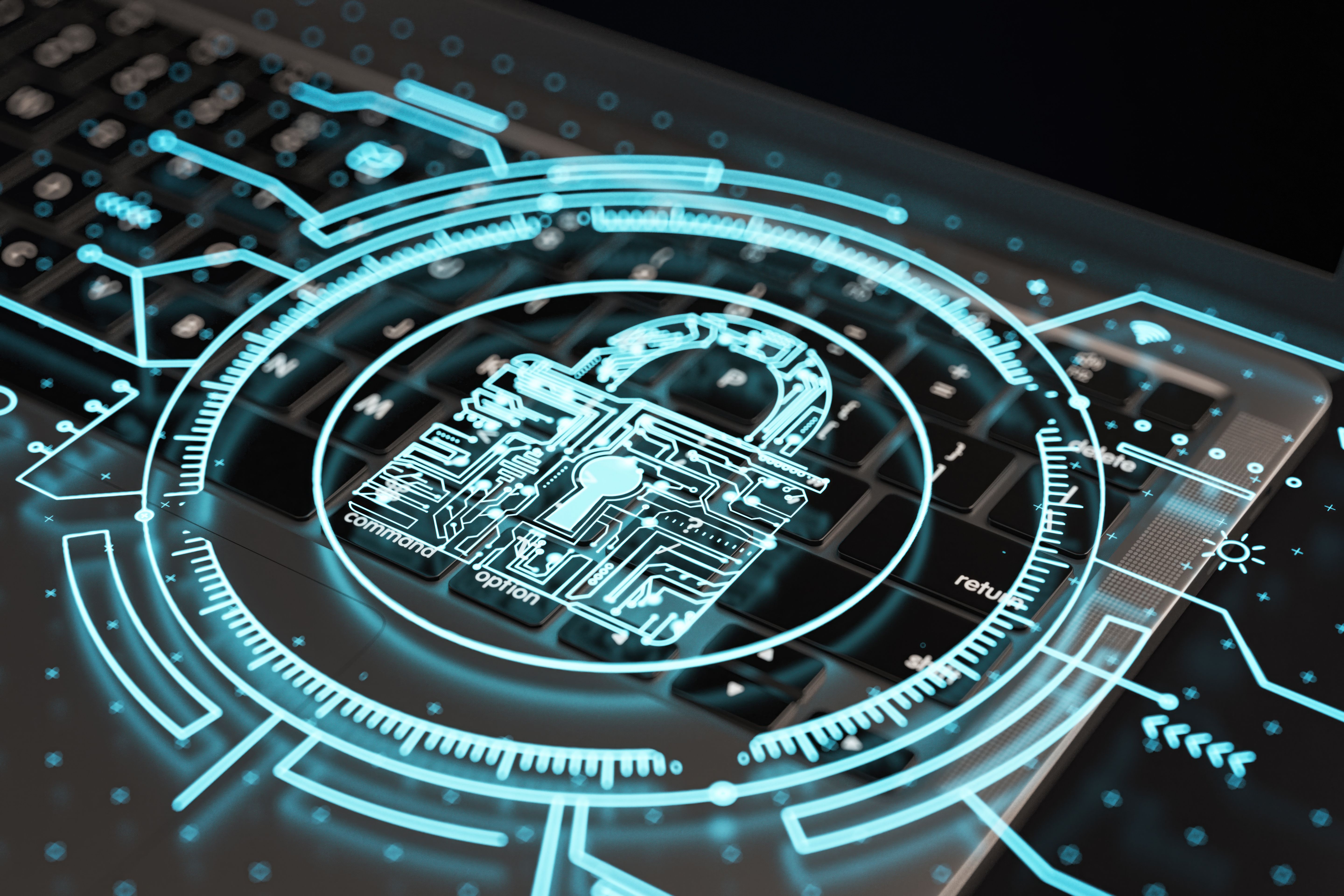 Cybersecurity Protection With Digital Lock Overlay