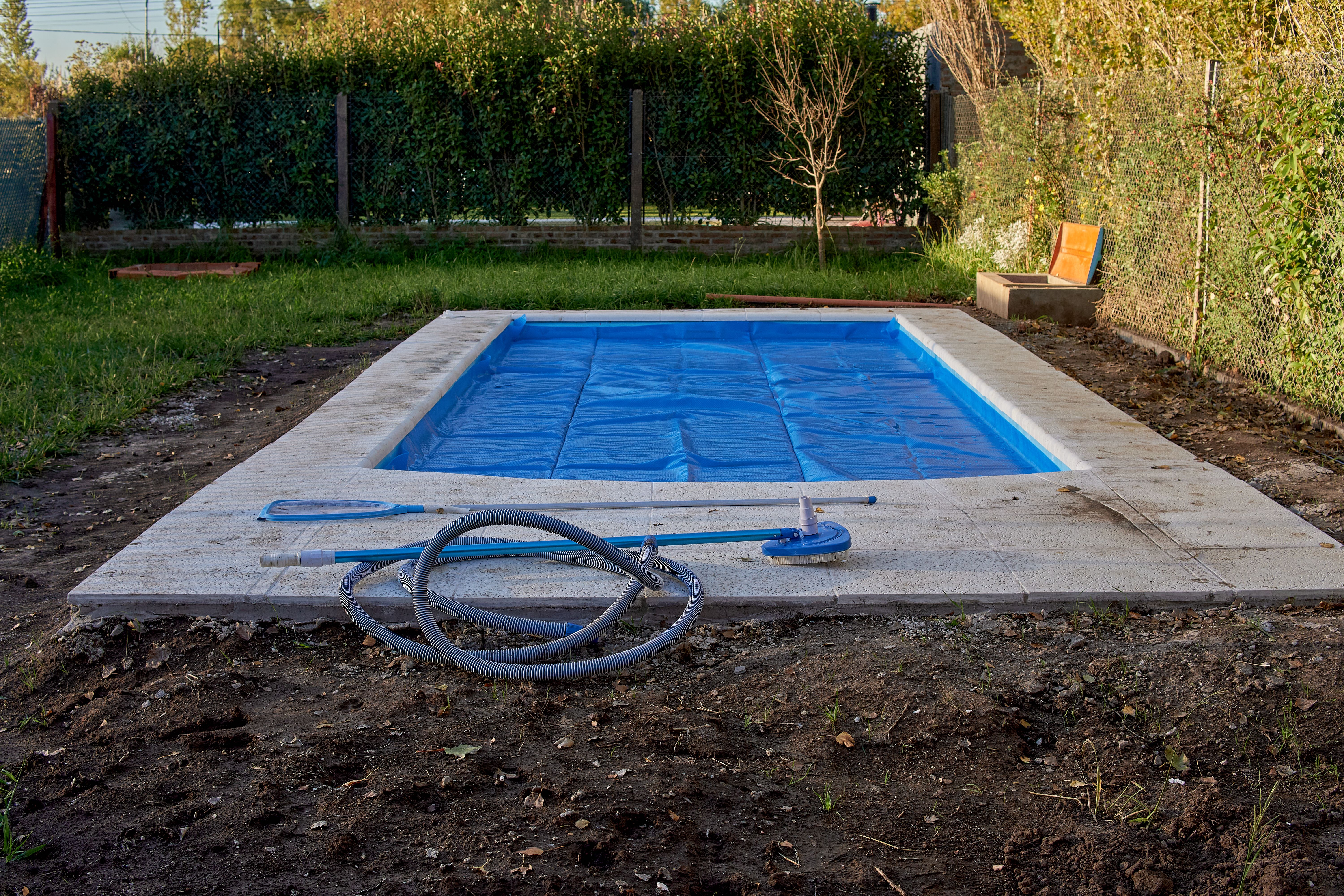 fiberglass pool backyard