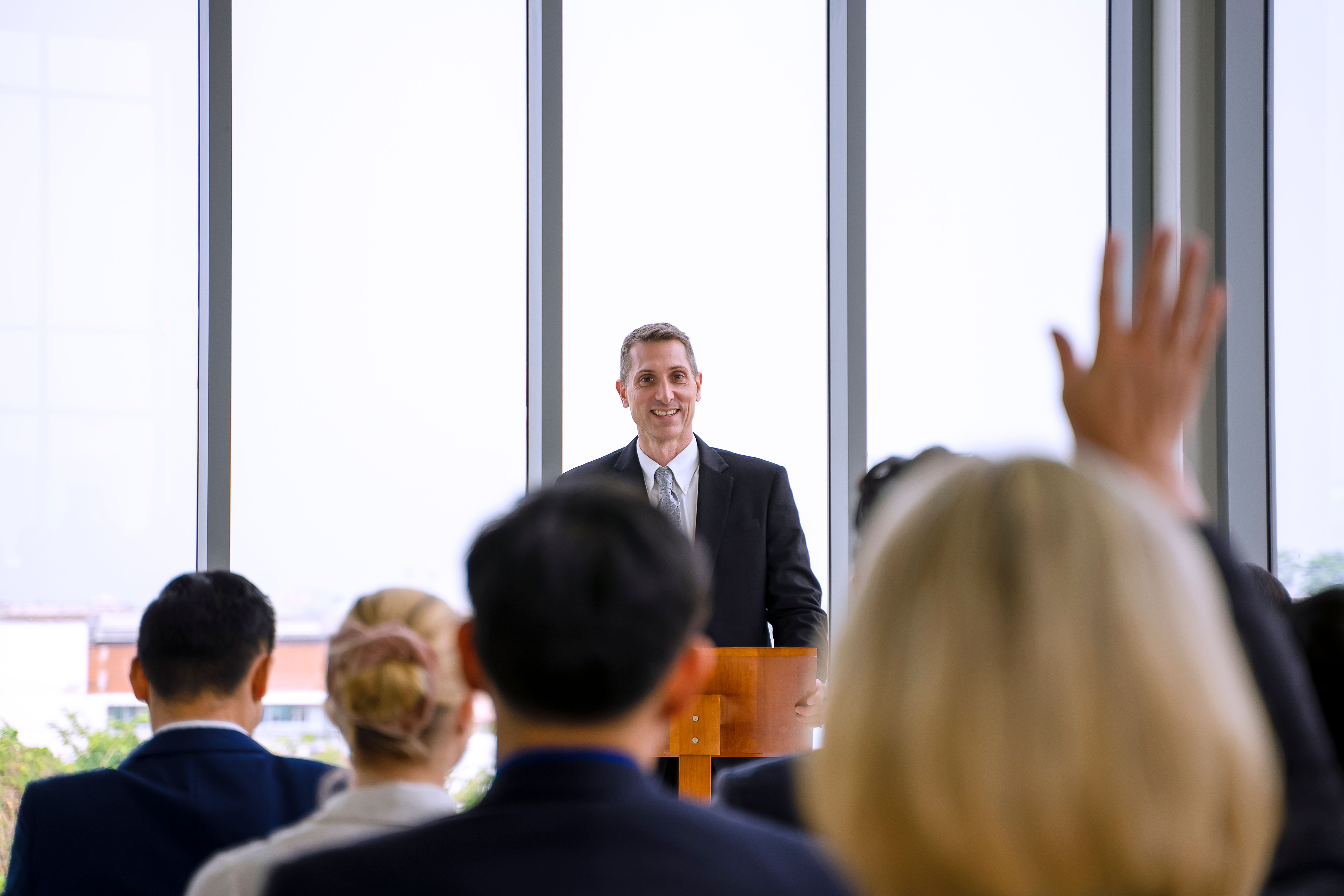 White collar workers are engagement and meeting.