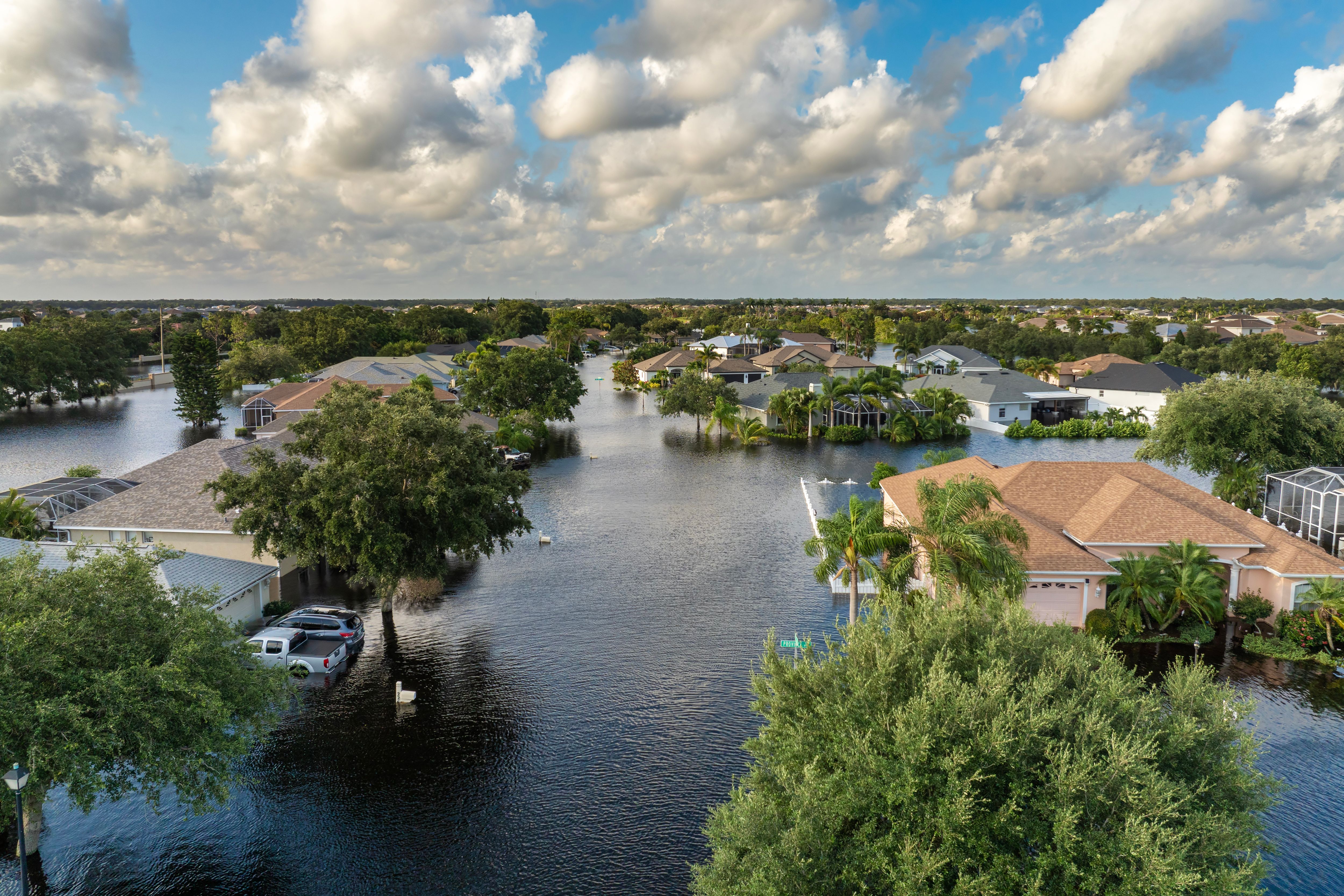 flooded neighborhood