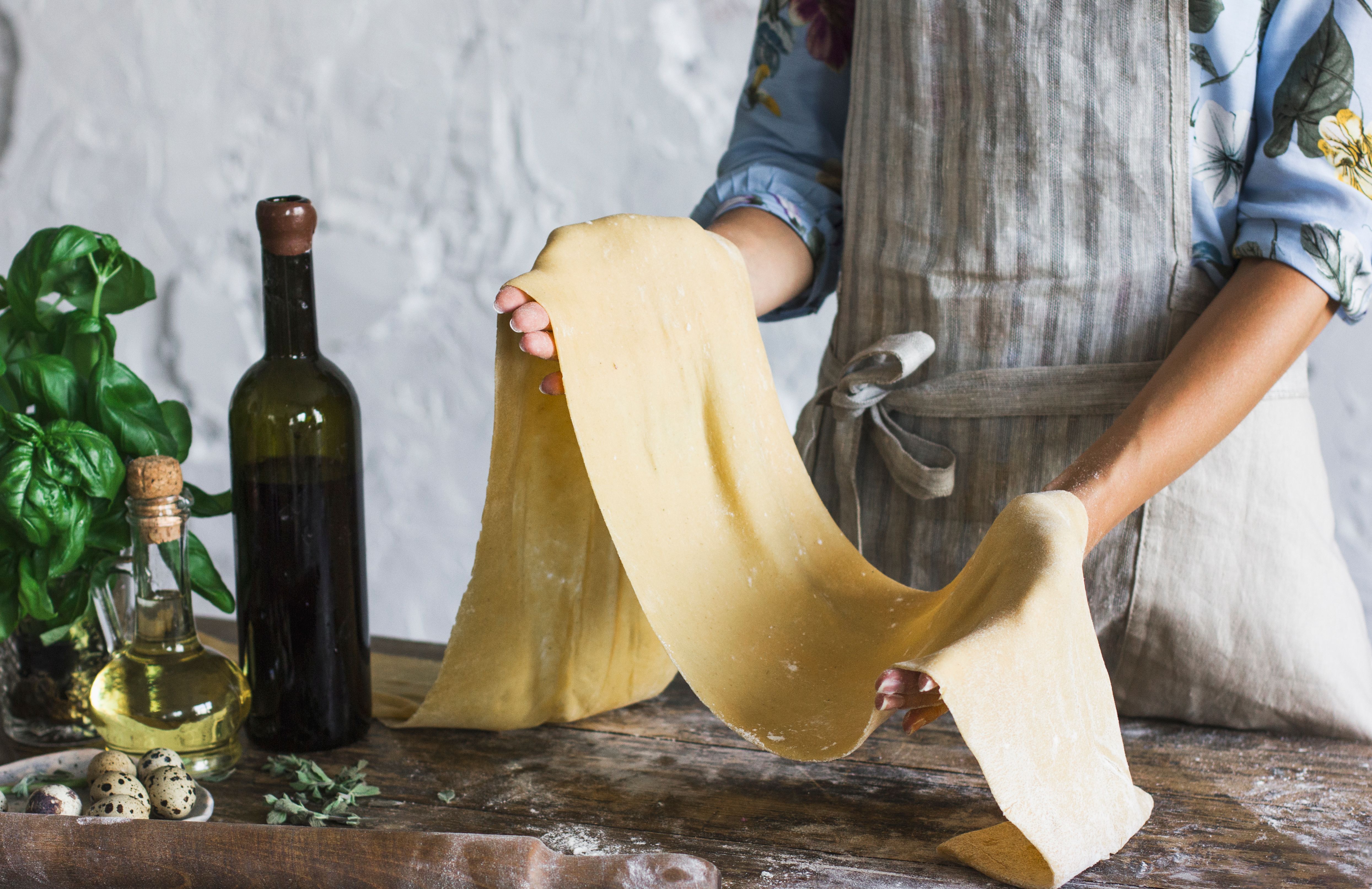rolling pasta dough
