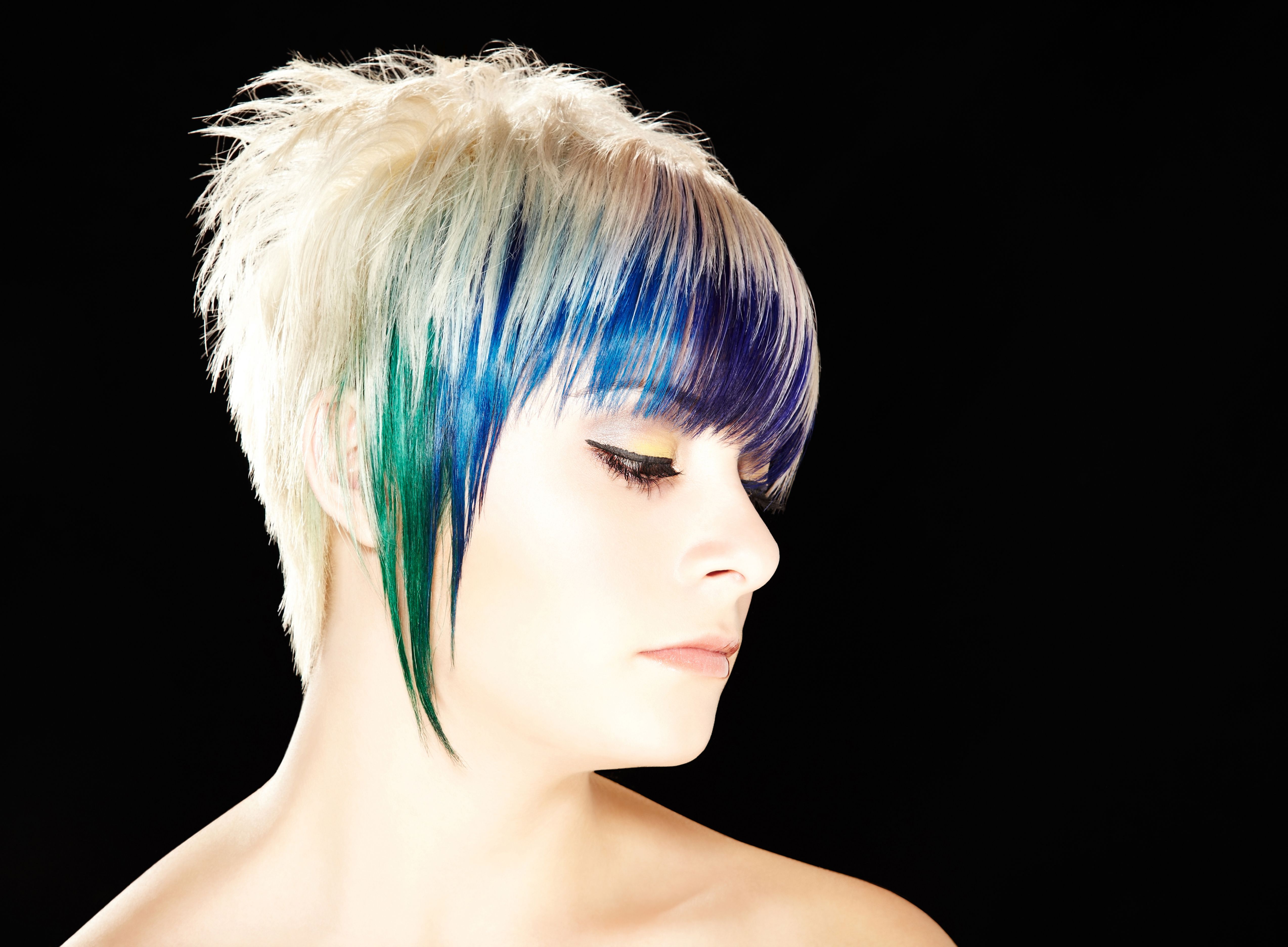 Young Female Model with Multi-Colored Hair