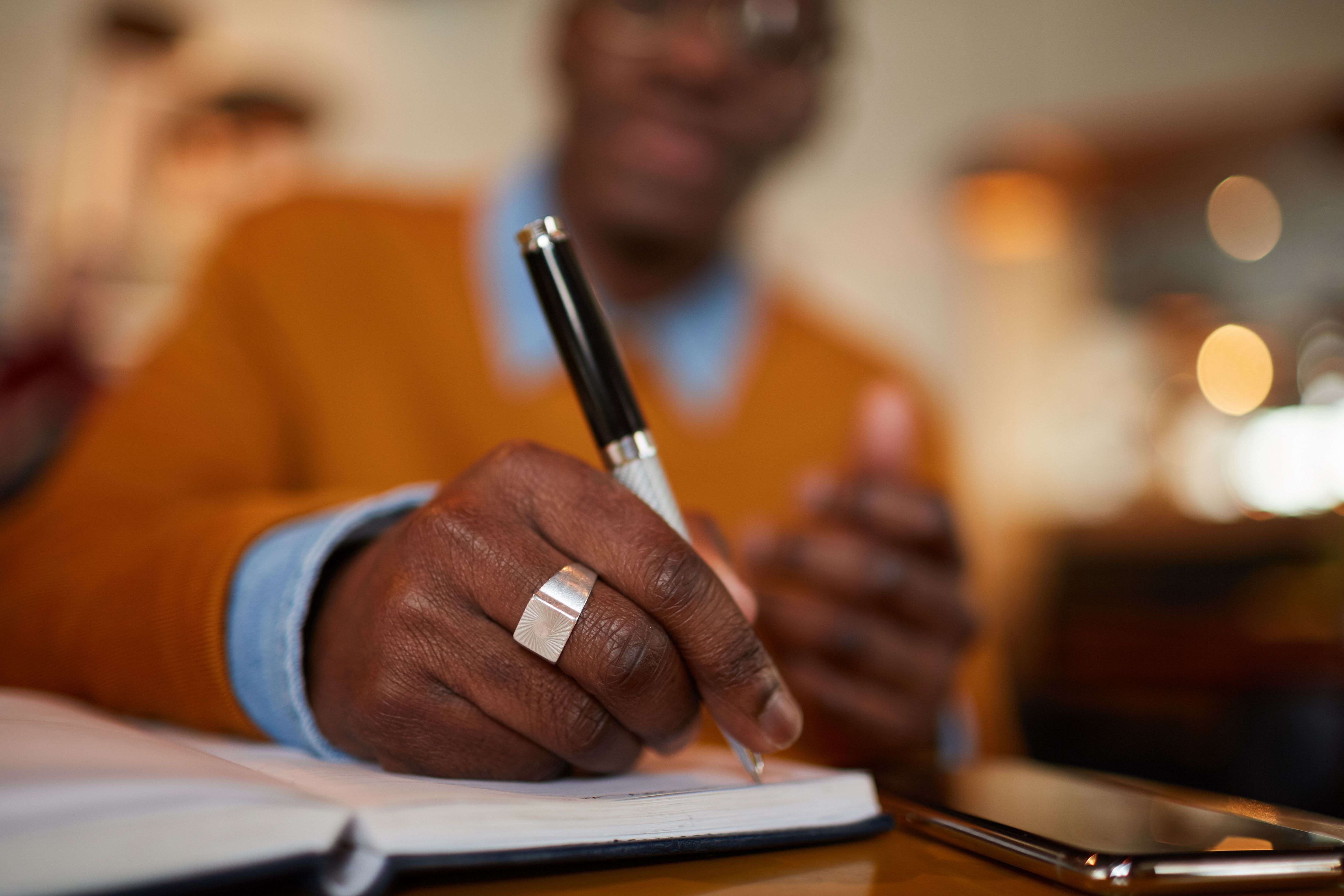 Modern African Man Writing