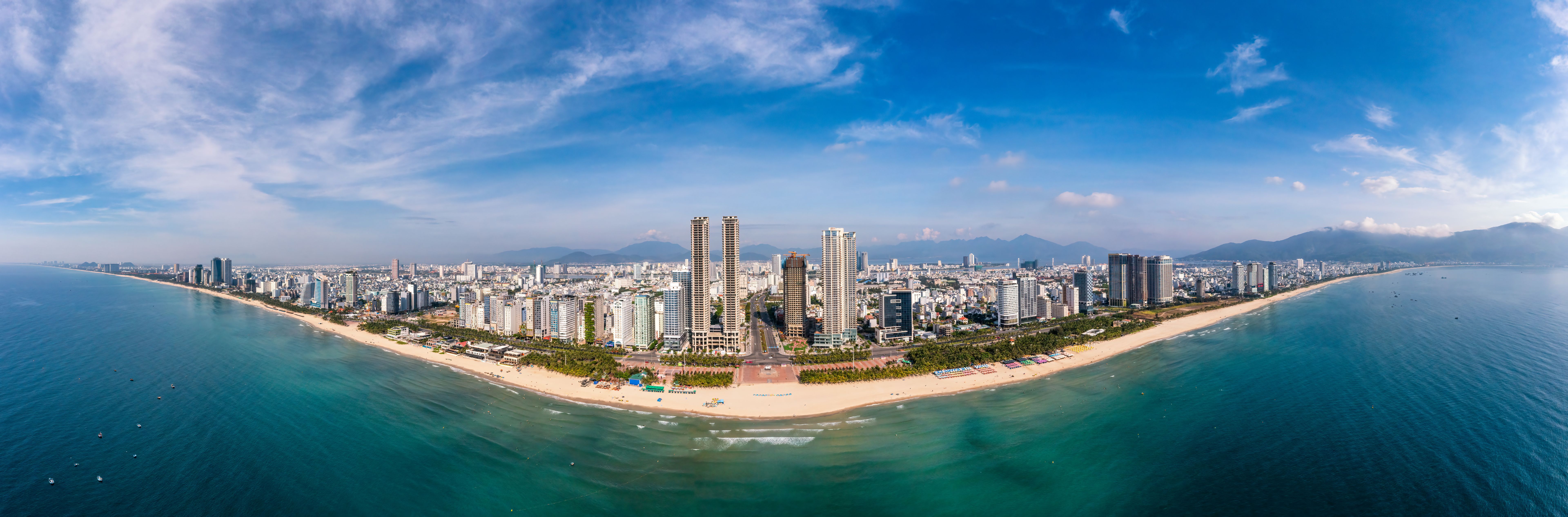 Aerial view of Da Nang city which is a very famous destination for tourists. Aerial view of Da Nang city which is a very famous destination for tourists.