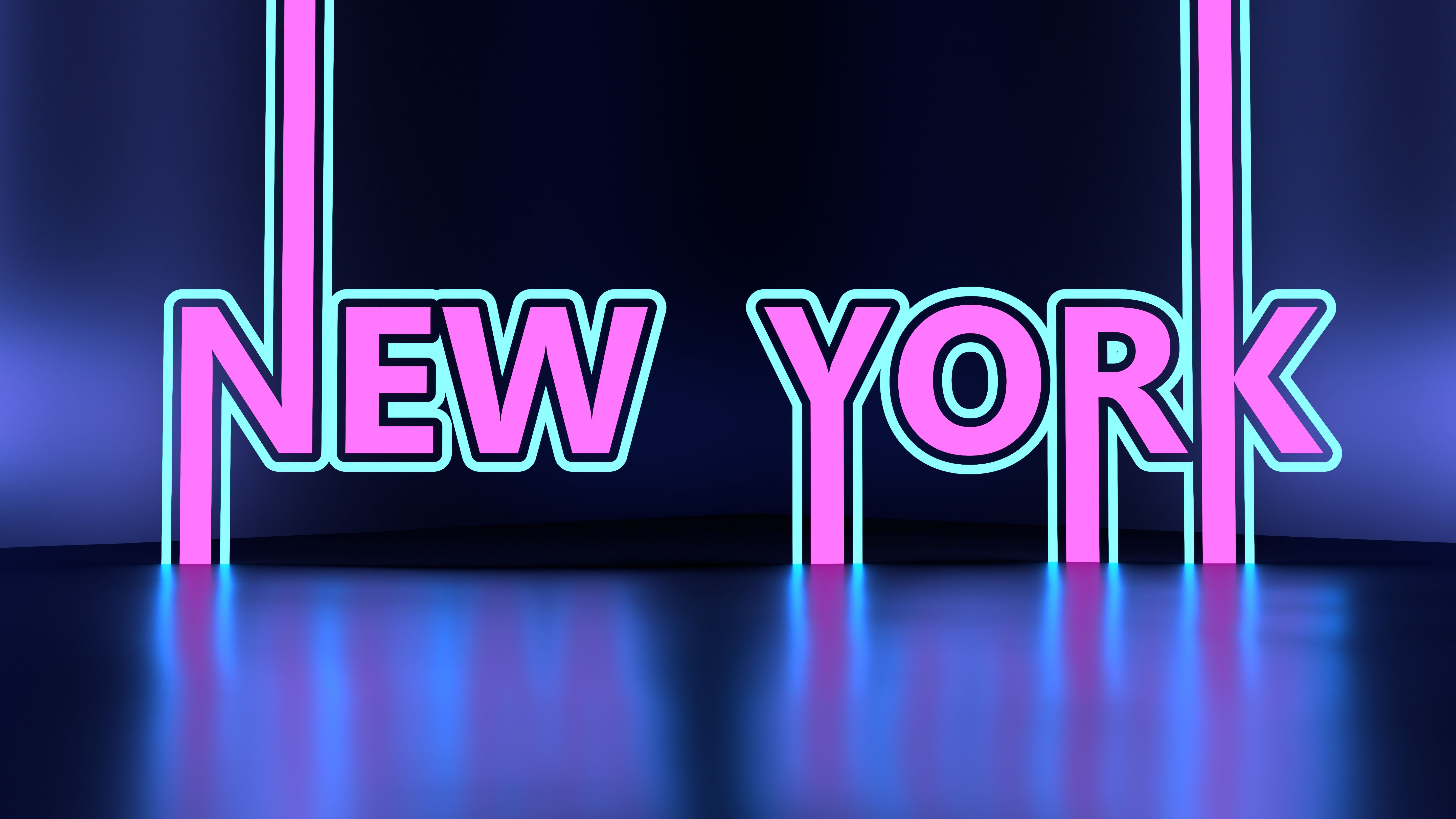New York city name in geometry style design.