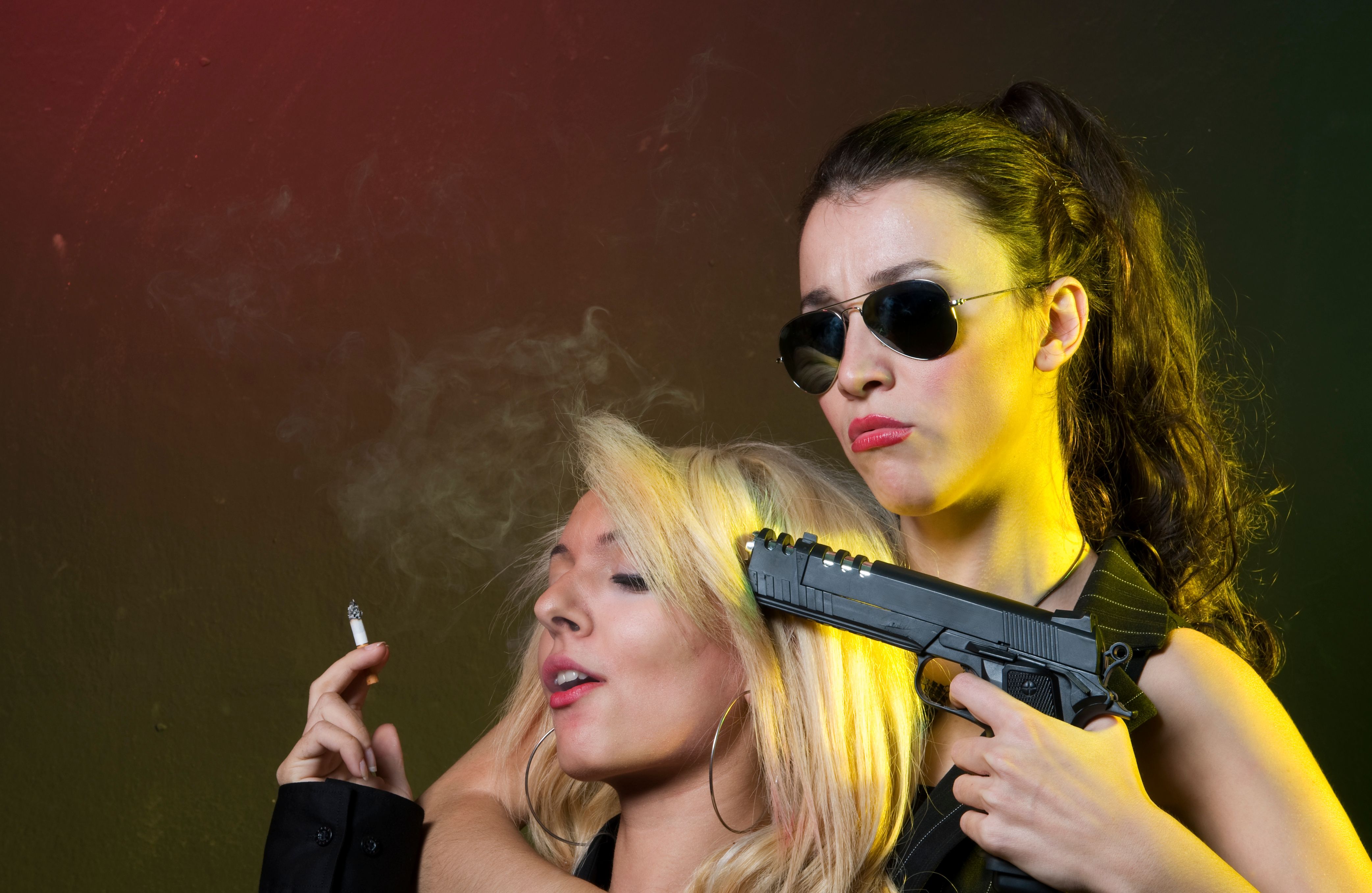 gangster girl with weapon