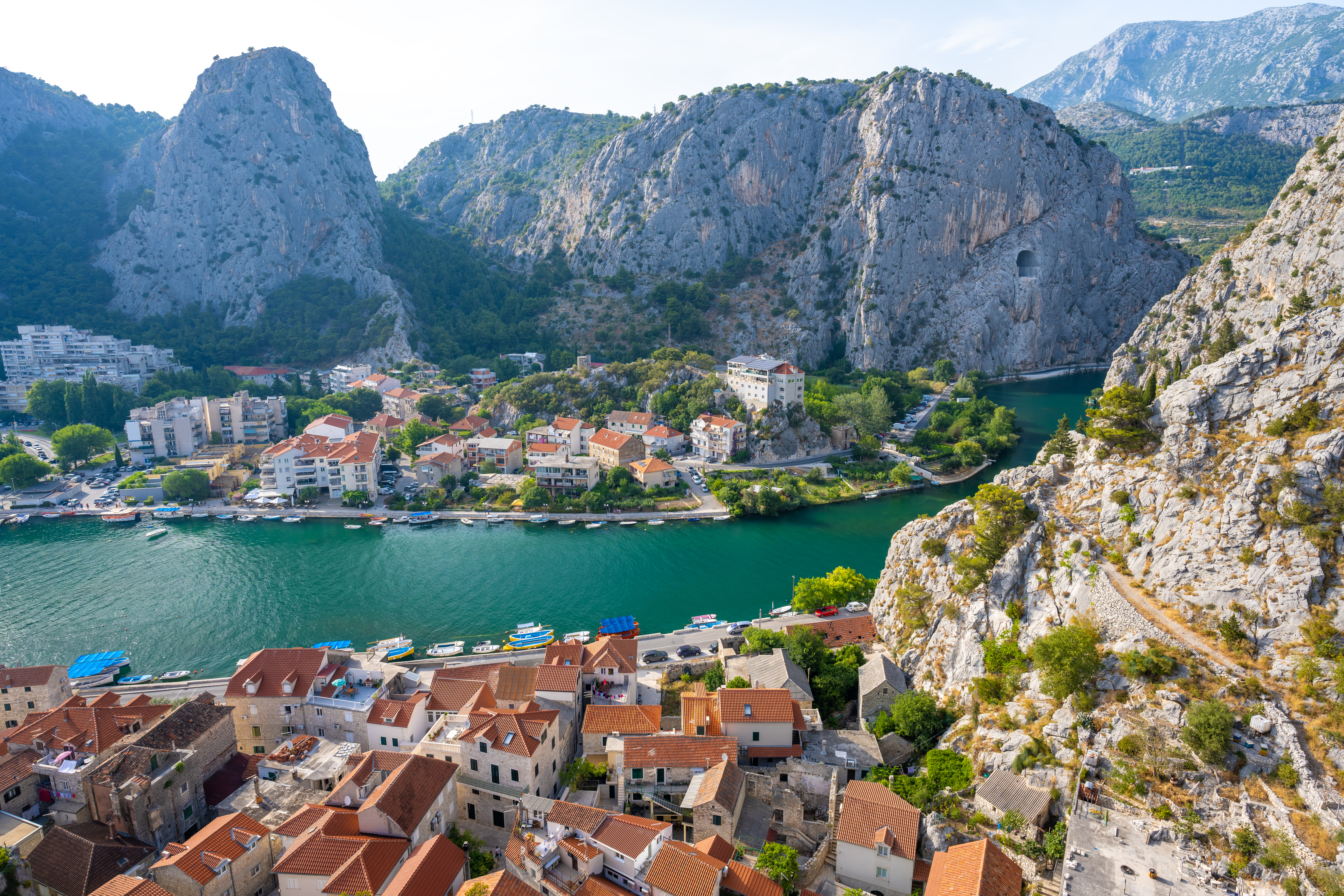view on Cetina river inn Omis town in Dalmatia region in Croatia view on Cetina river inn Omis town in Dalmatia region in Croatia