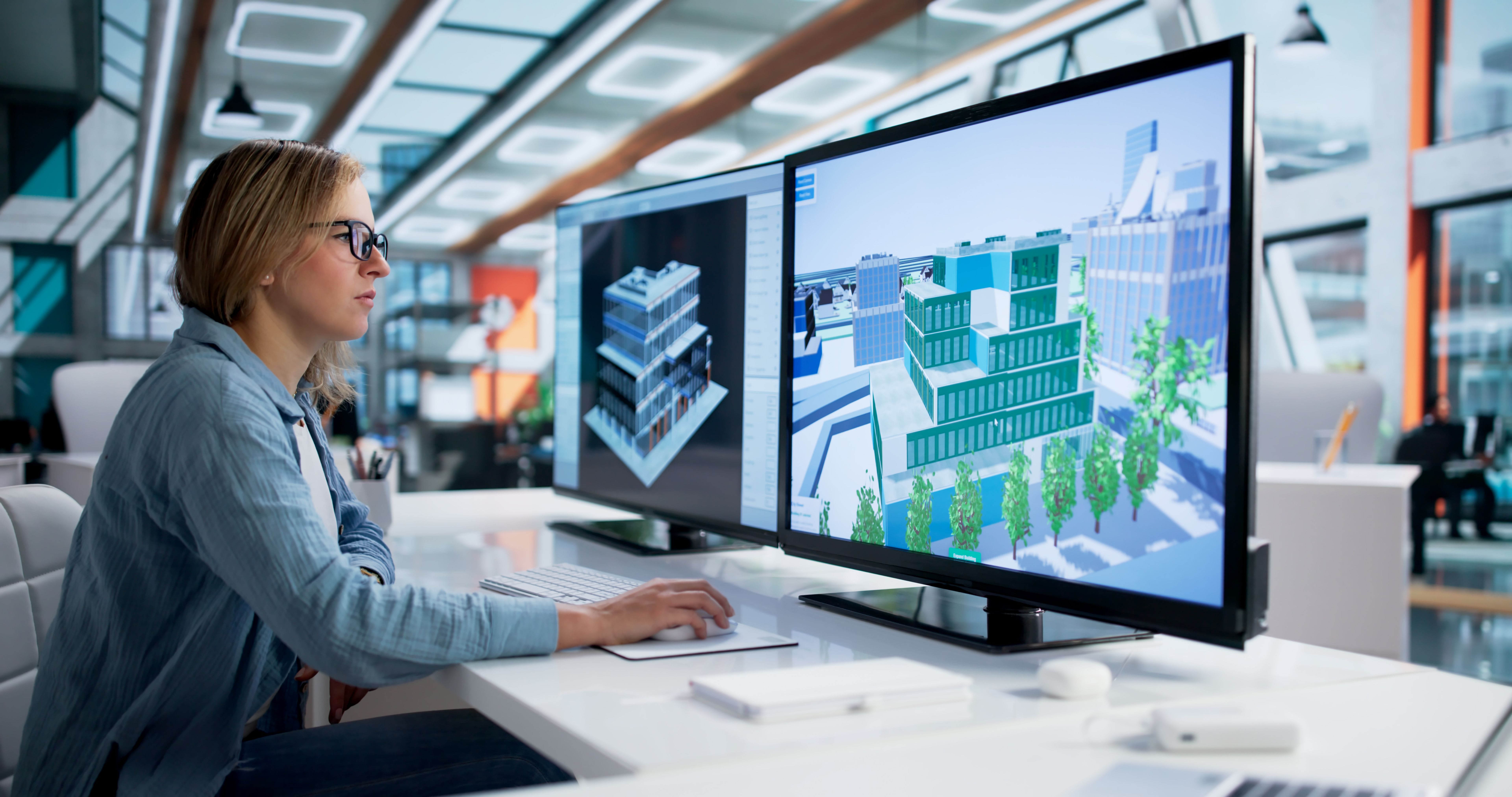 Young Woman Developing 3D Design Concept