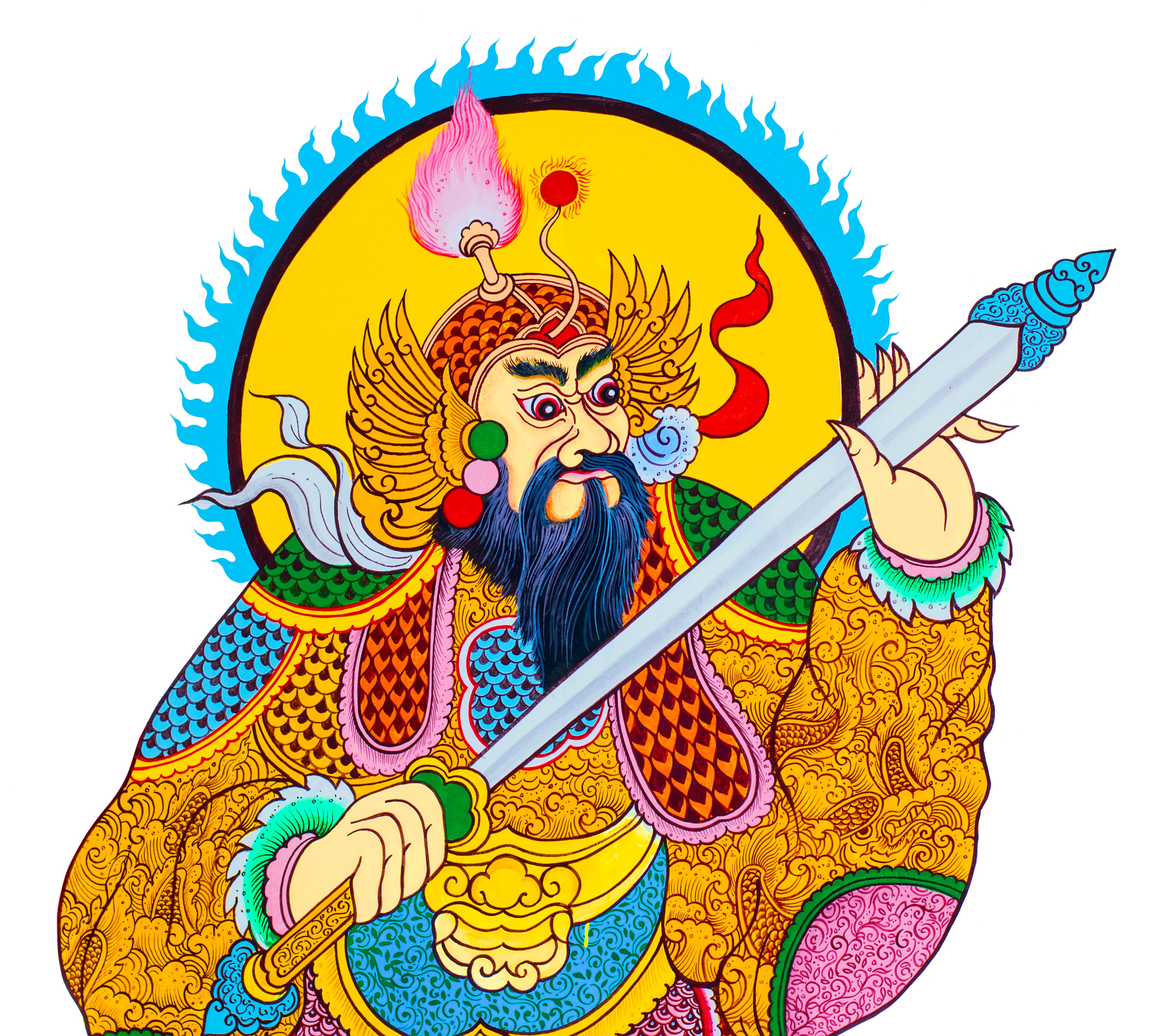 Tradition Chinese Warrior painting on wall