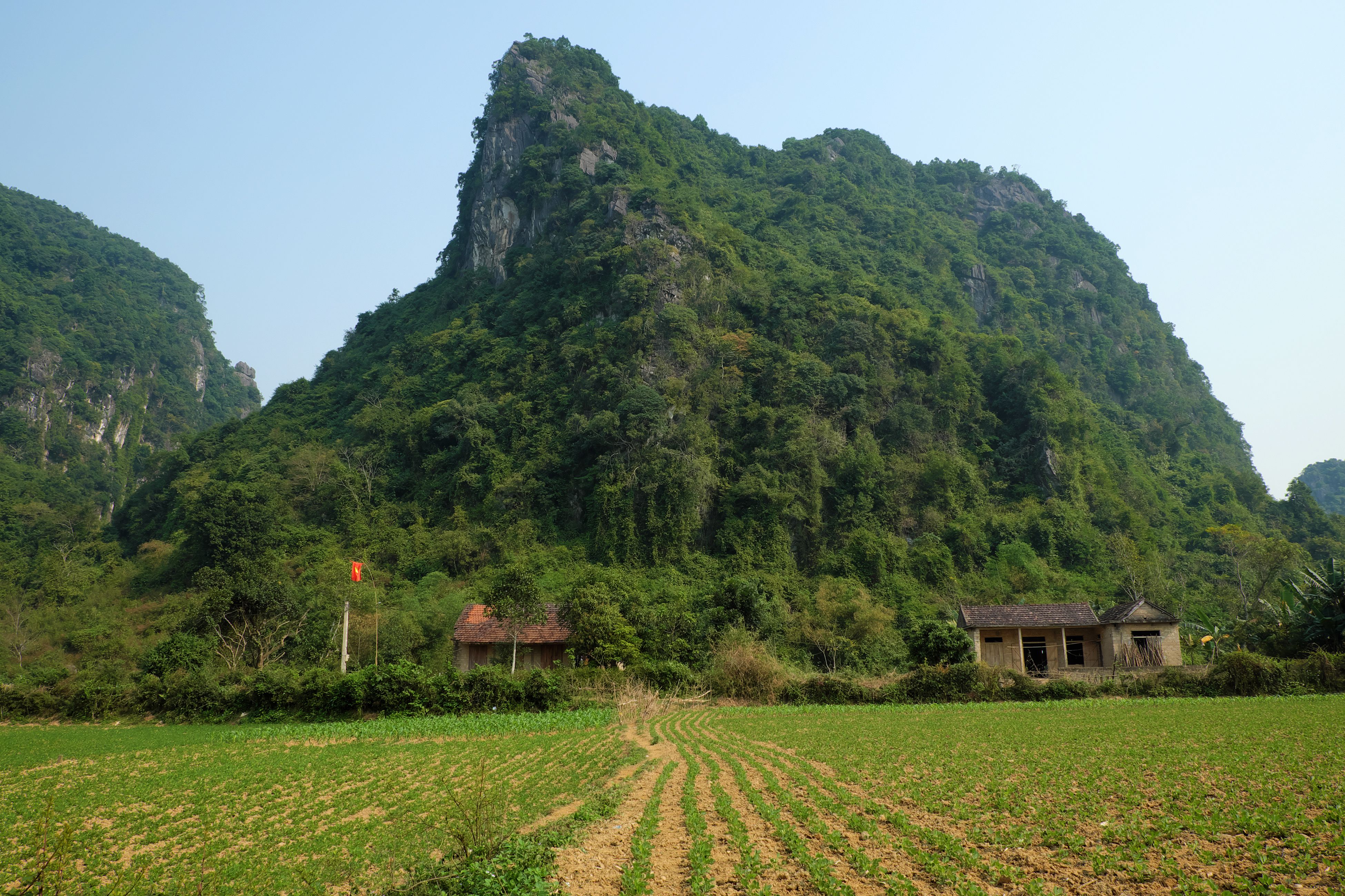house under mountain at Quang Binh Vietnam
