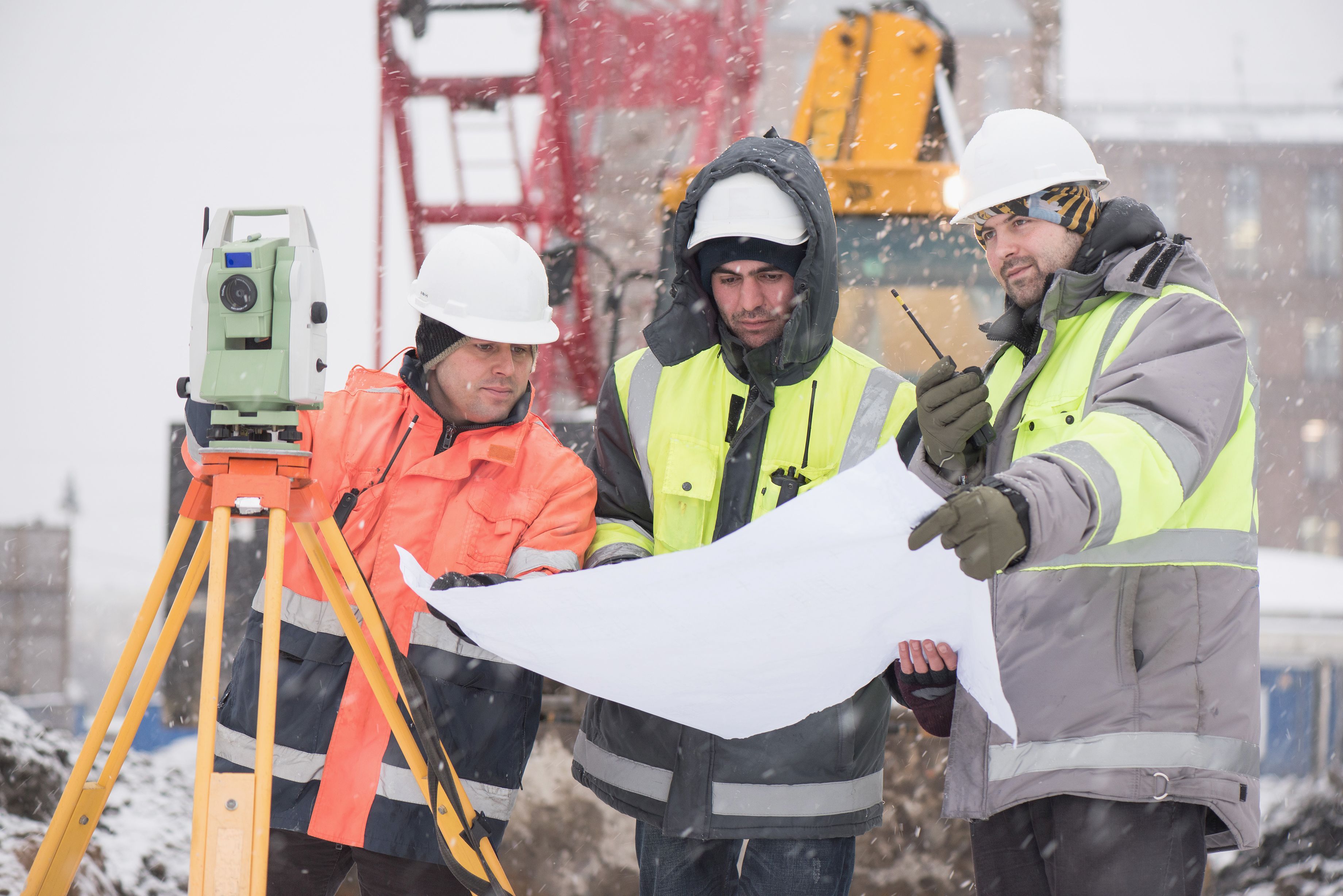 construction site winter