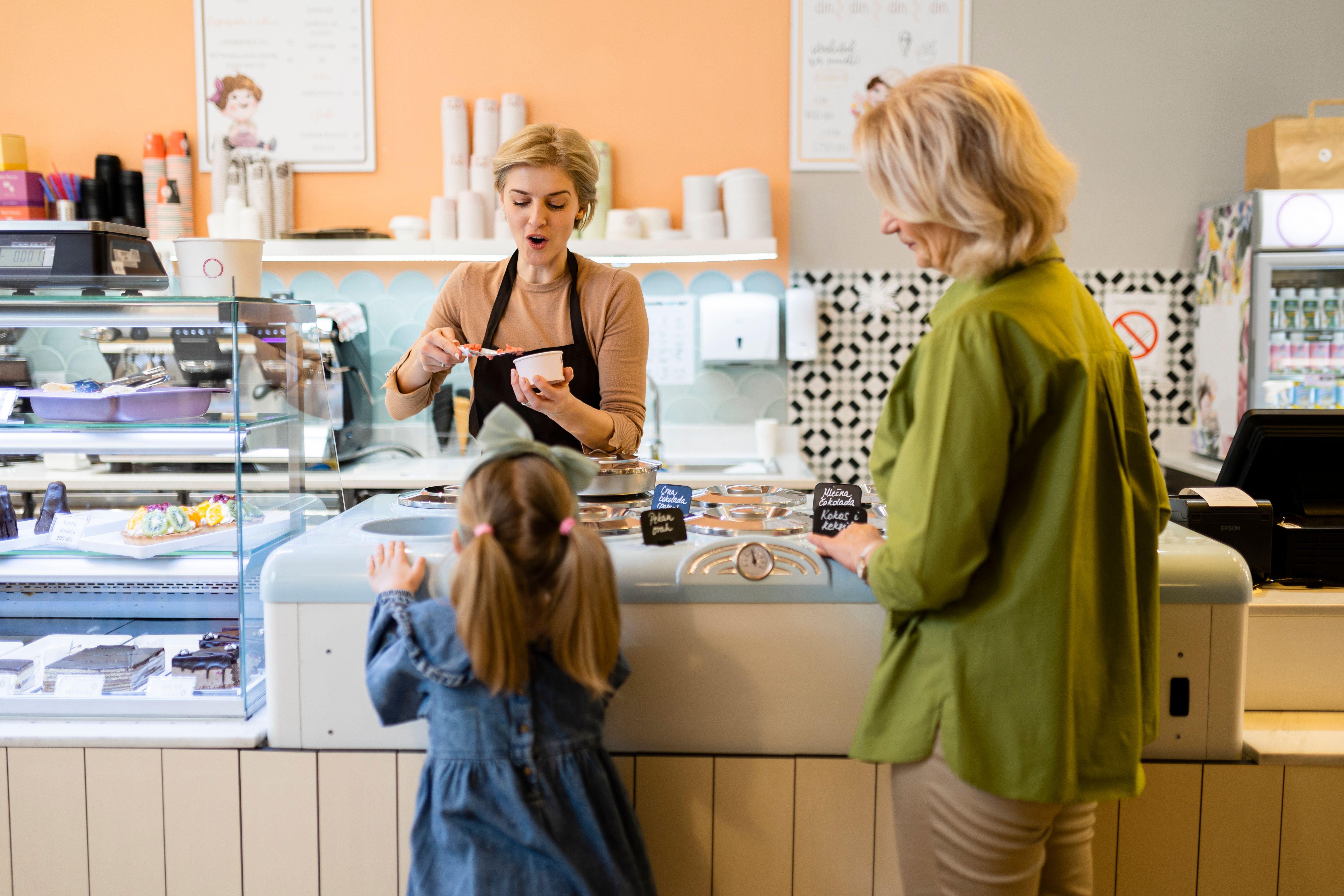 ice cream customer