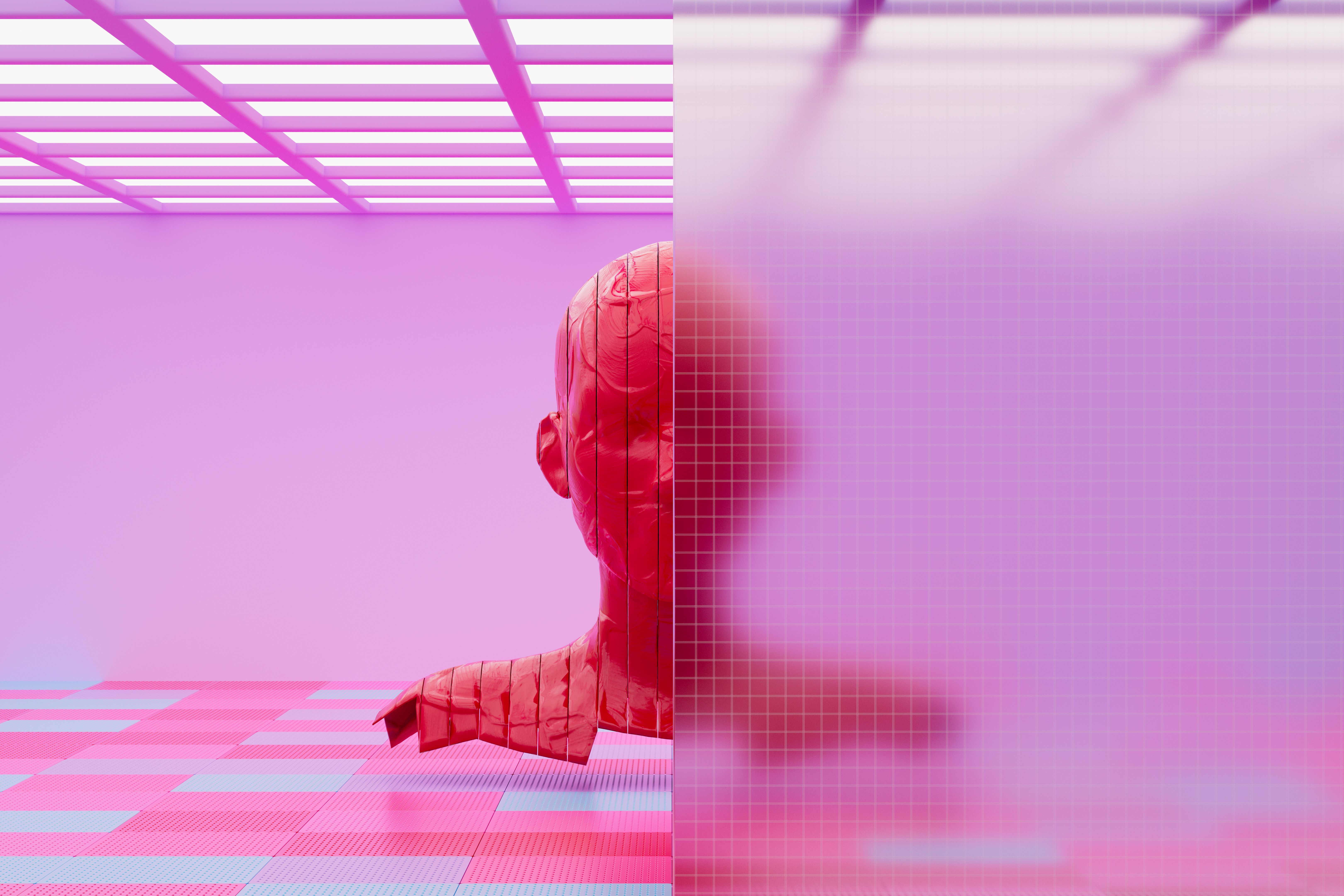 Metaverse Avatar, Digital Character, AI Chatbot, Layered Robot Head