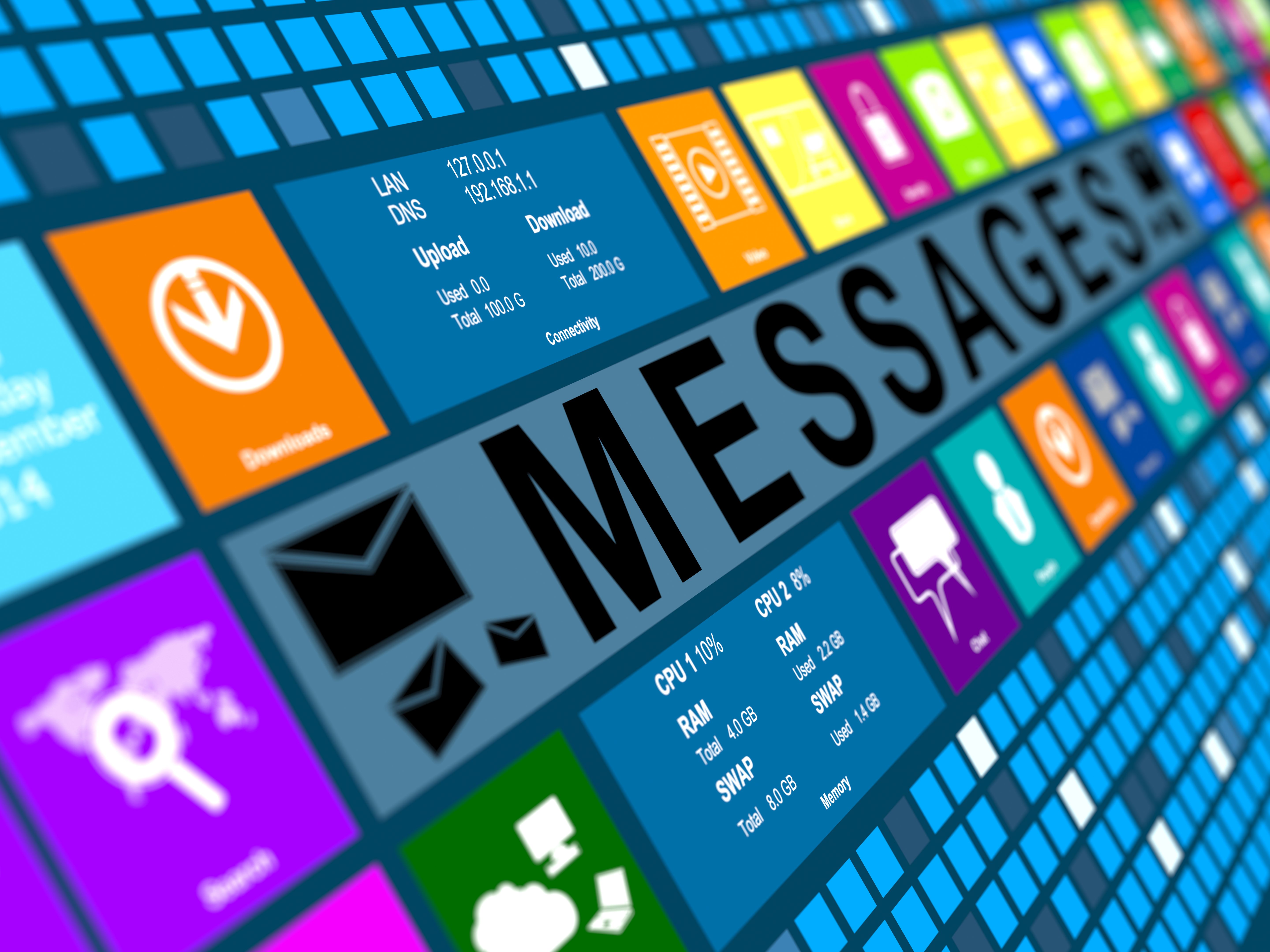Internet messages digital concept