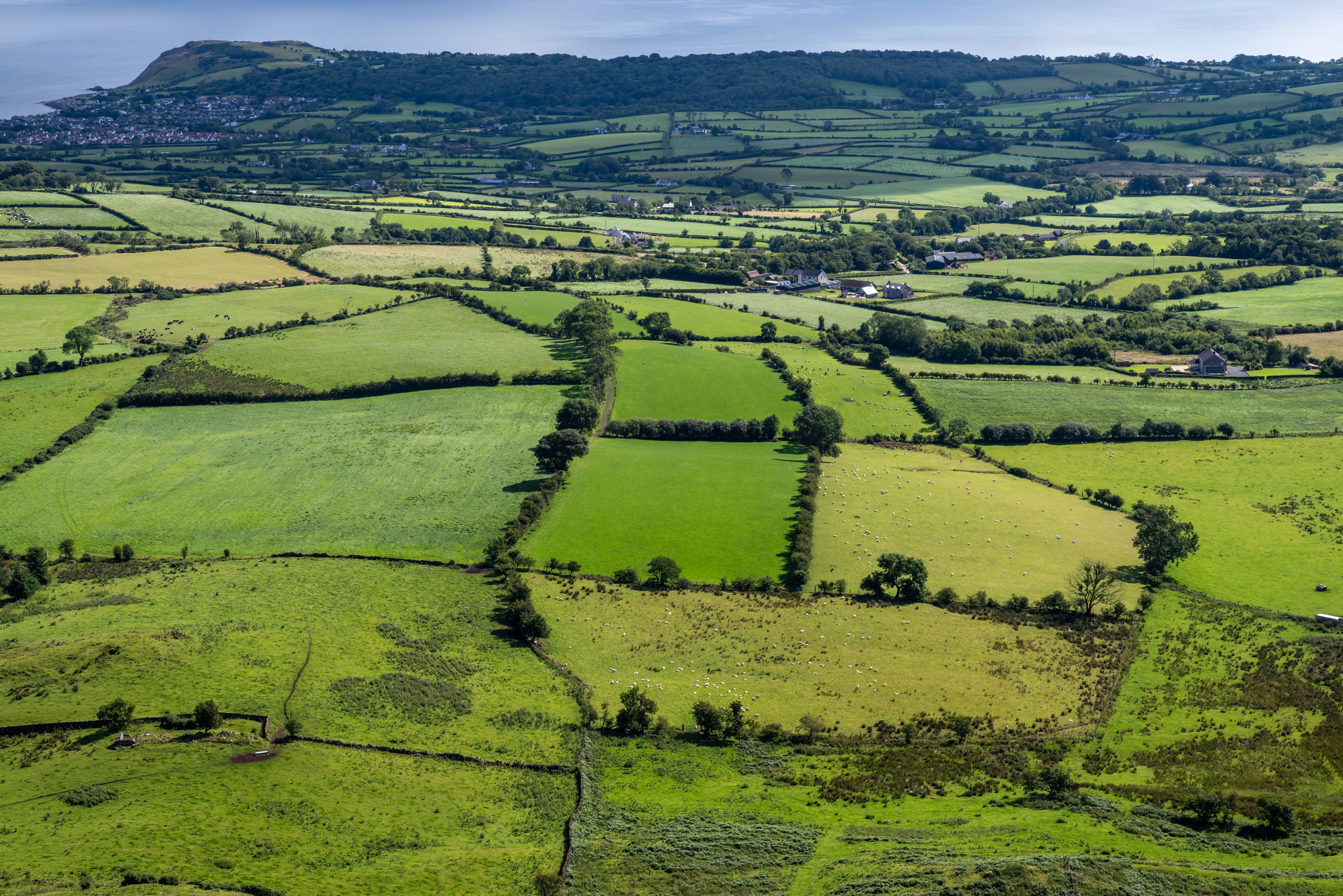 View from the Antrim plateau towards Ballygally and Cairndhu View from the Antrim plateau towards Ballygally and Cairndhu