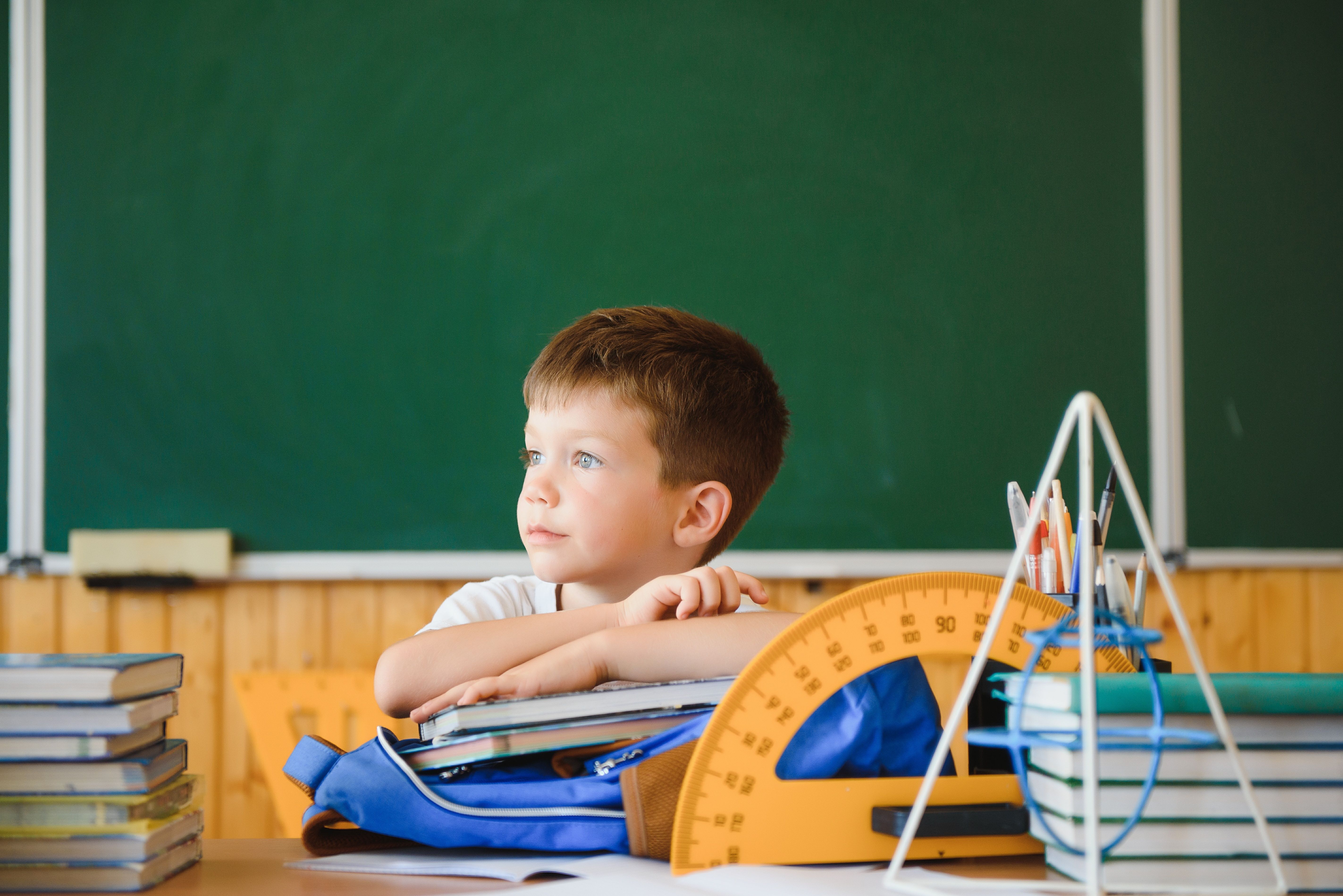 Education and learning. Little schoolboy in classroom. Schoolboy doing homework in classroom at school. Elementary school kid sitting at desk. Education. Kid at school. Education and learning. Little schoolboy in classroom. Schoolboy doing homework in classroom at school. Elementary school kid sitting at desk. Education. Kid at school.