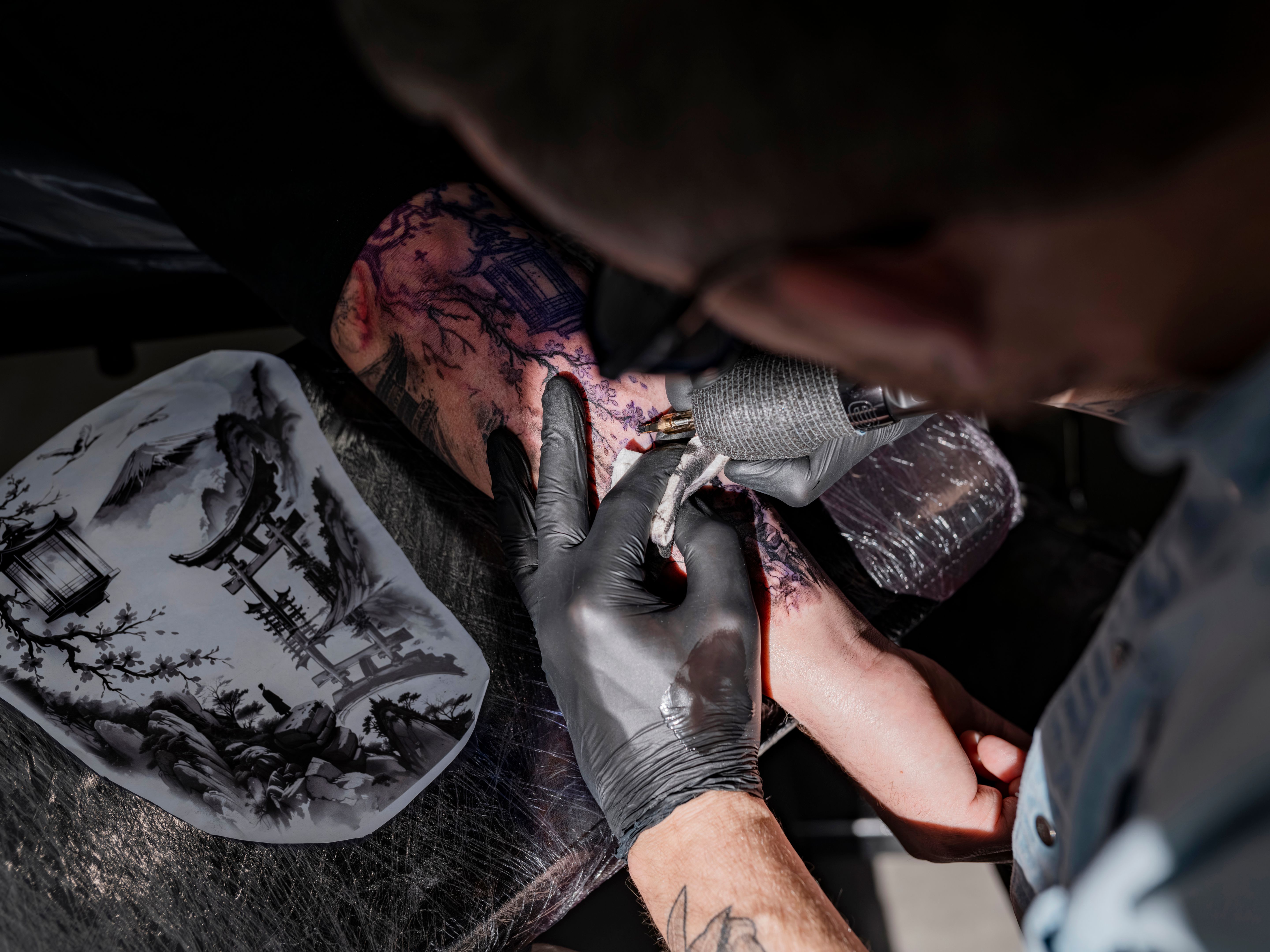 black gray tattoo art