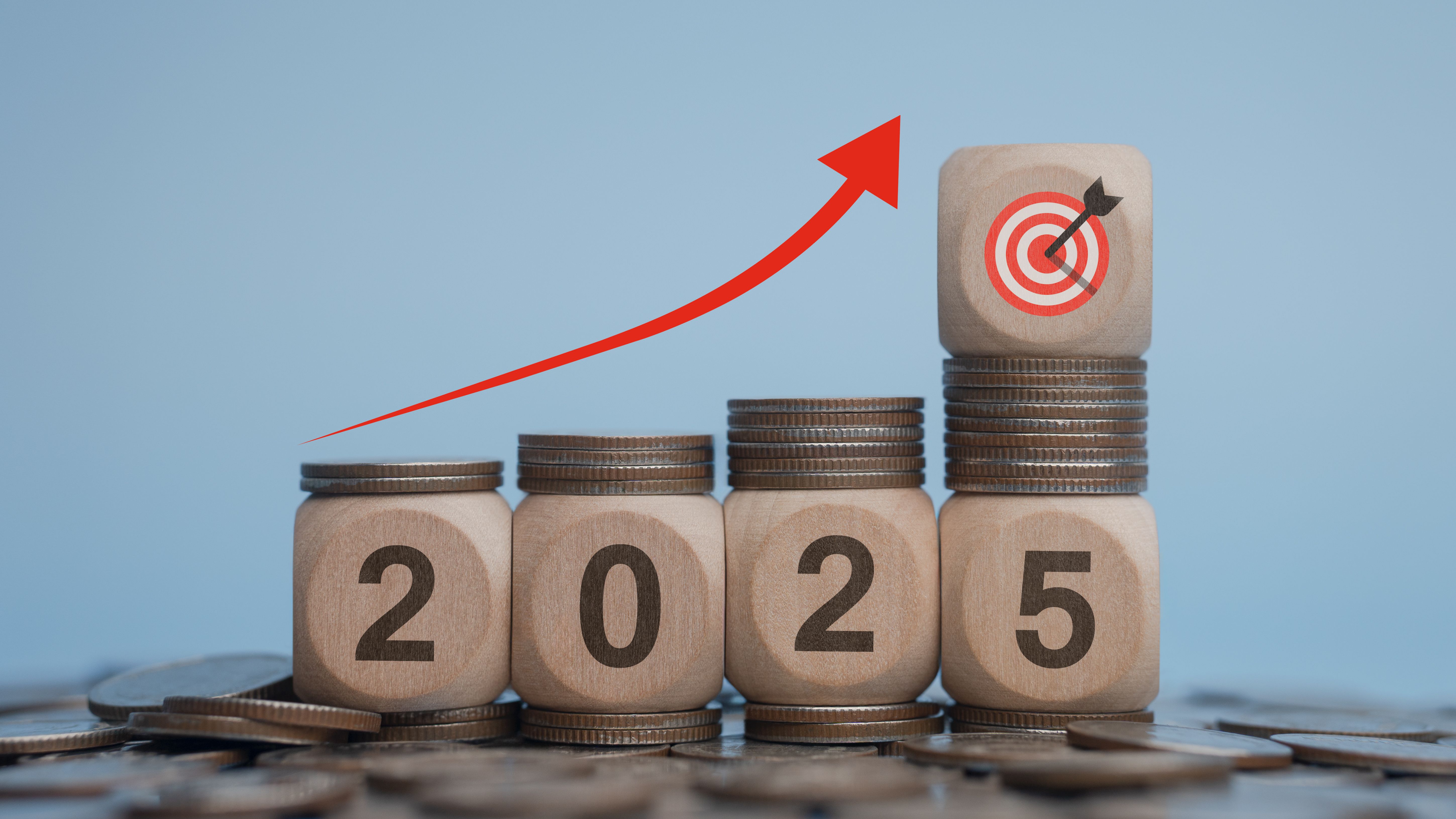 Tax 2025 concept with wooden blocks and letters. Business budget planning and investment growth concept for the new year. Tax 2025 concept with wooden blocks and letters. Business budget planning and investment growth concept for the new year.