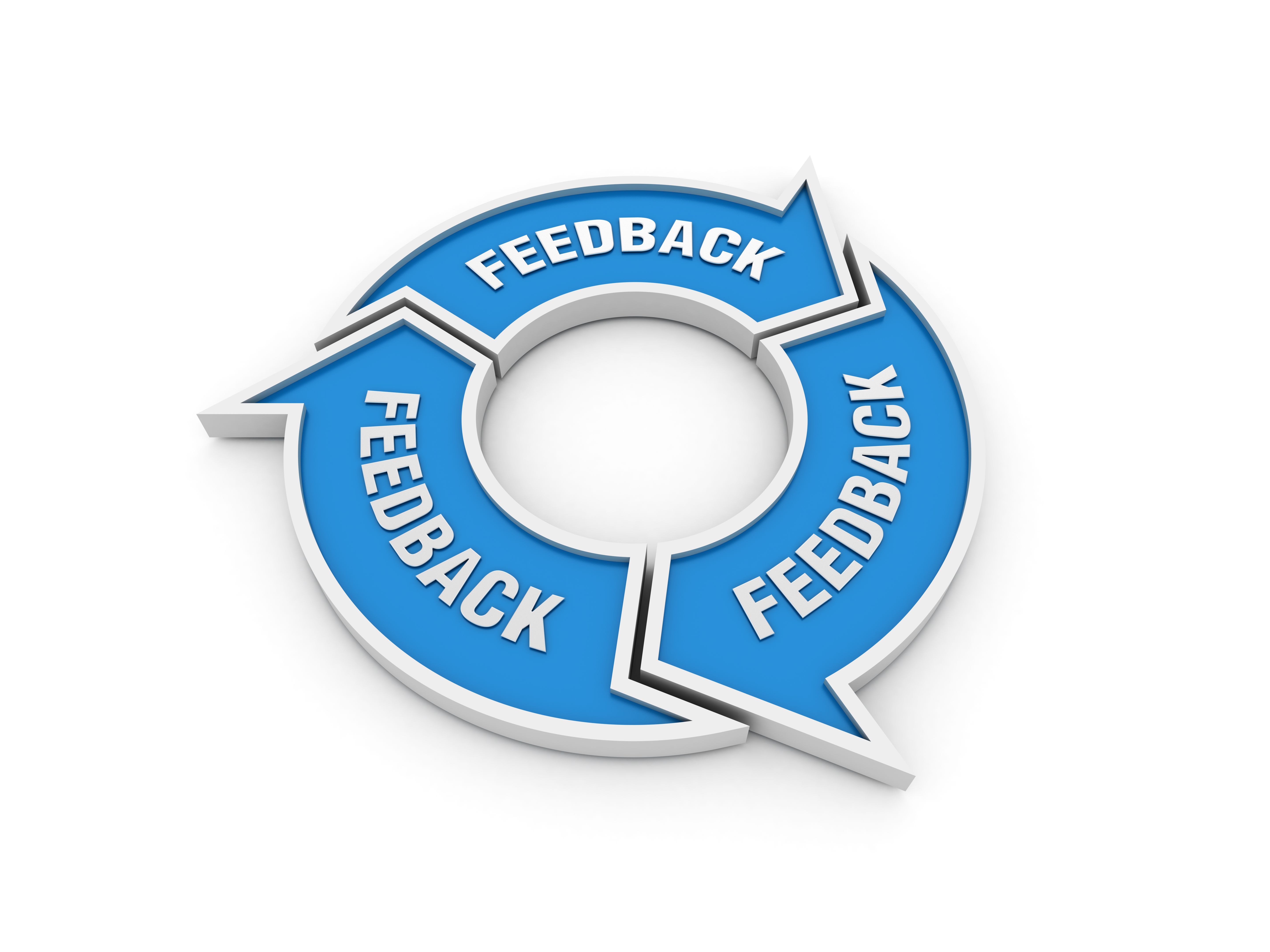 Circular Arrows Diagram with FEEDBACK Words - 3D Rendering