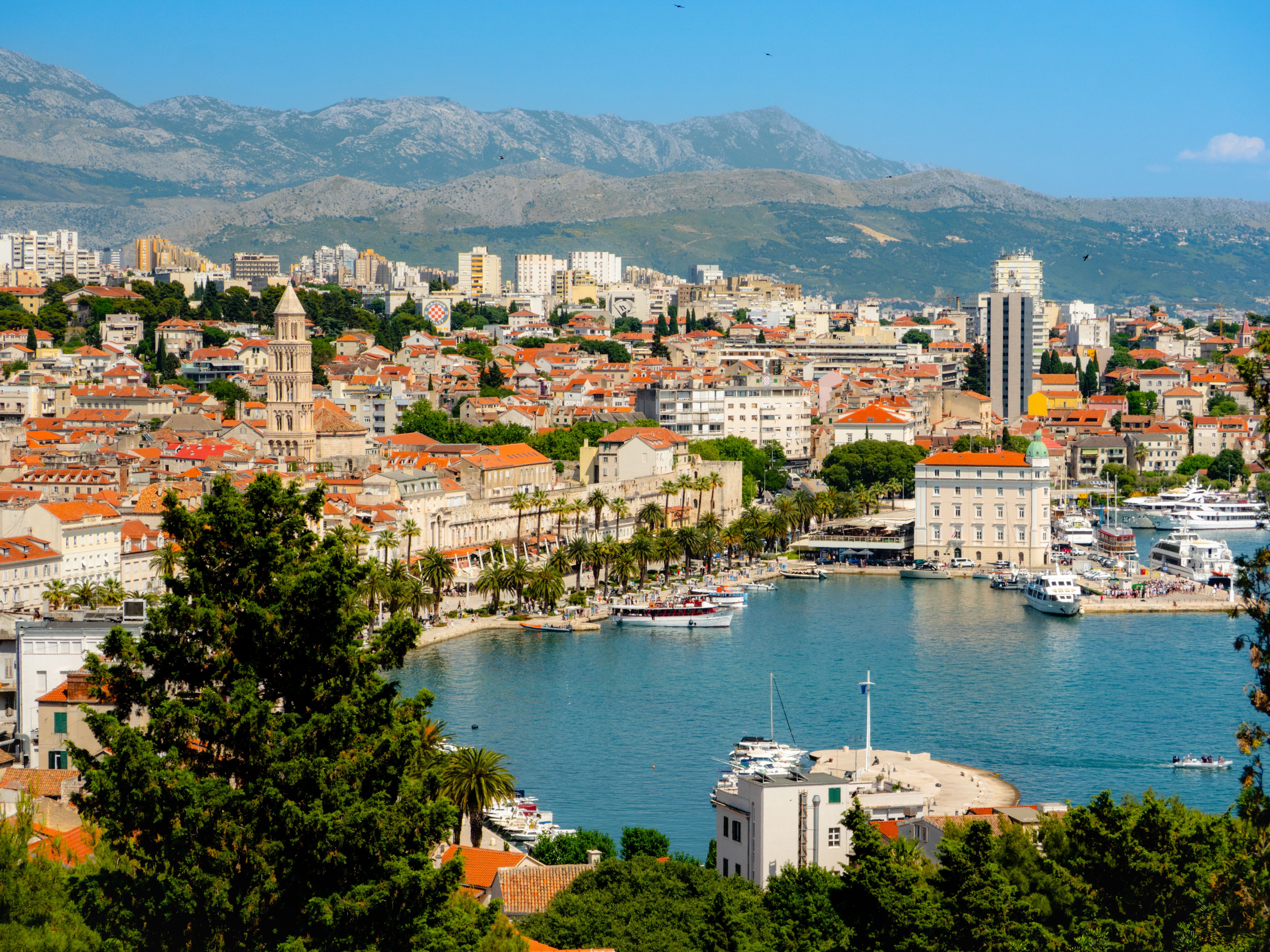 Panoramic view of Split, Croatia from Marjan Hil