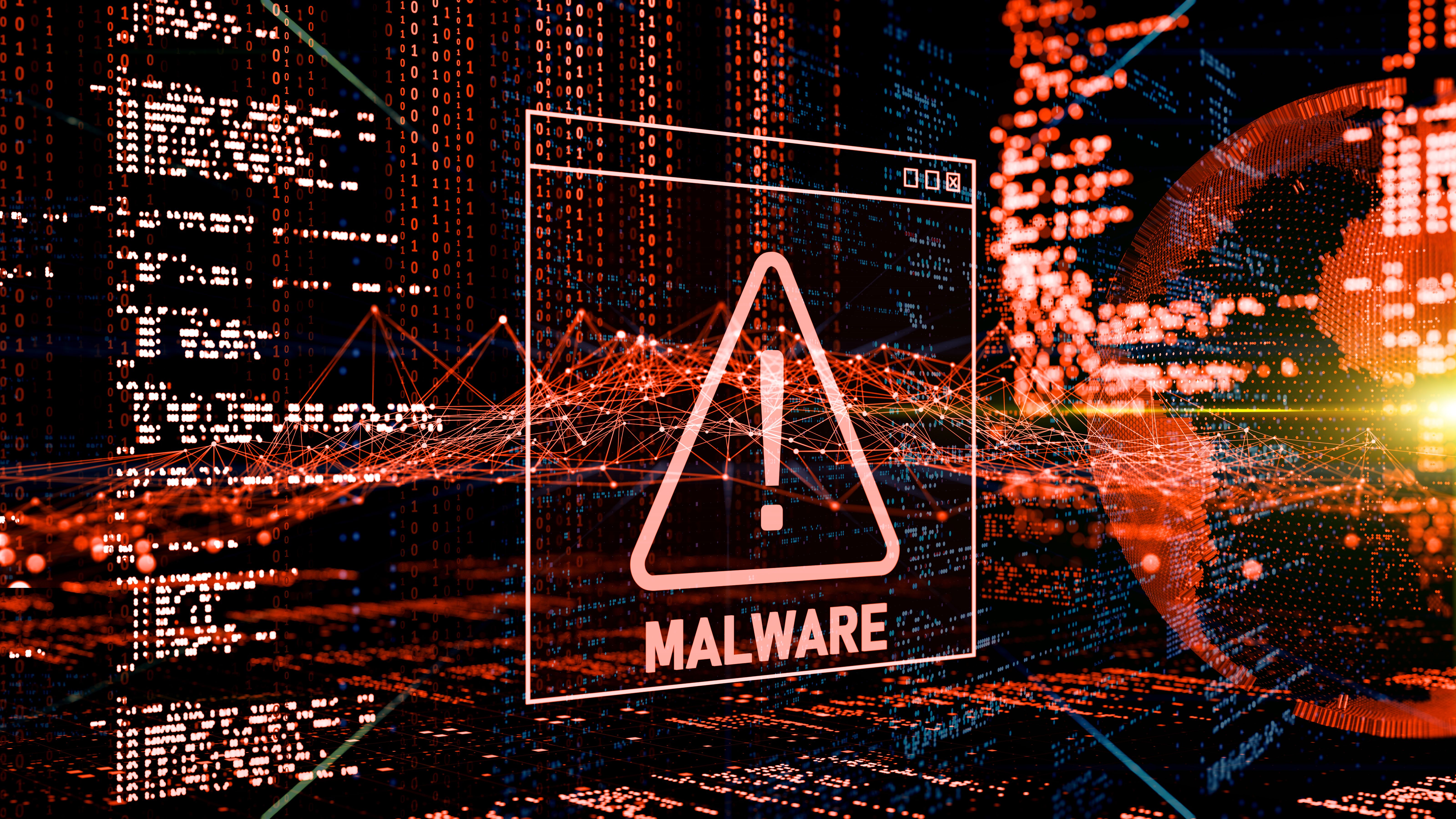 Abstract Warning of a detected malware program