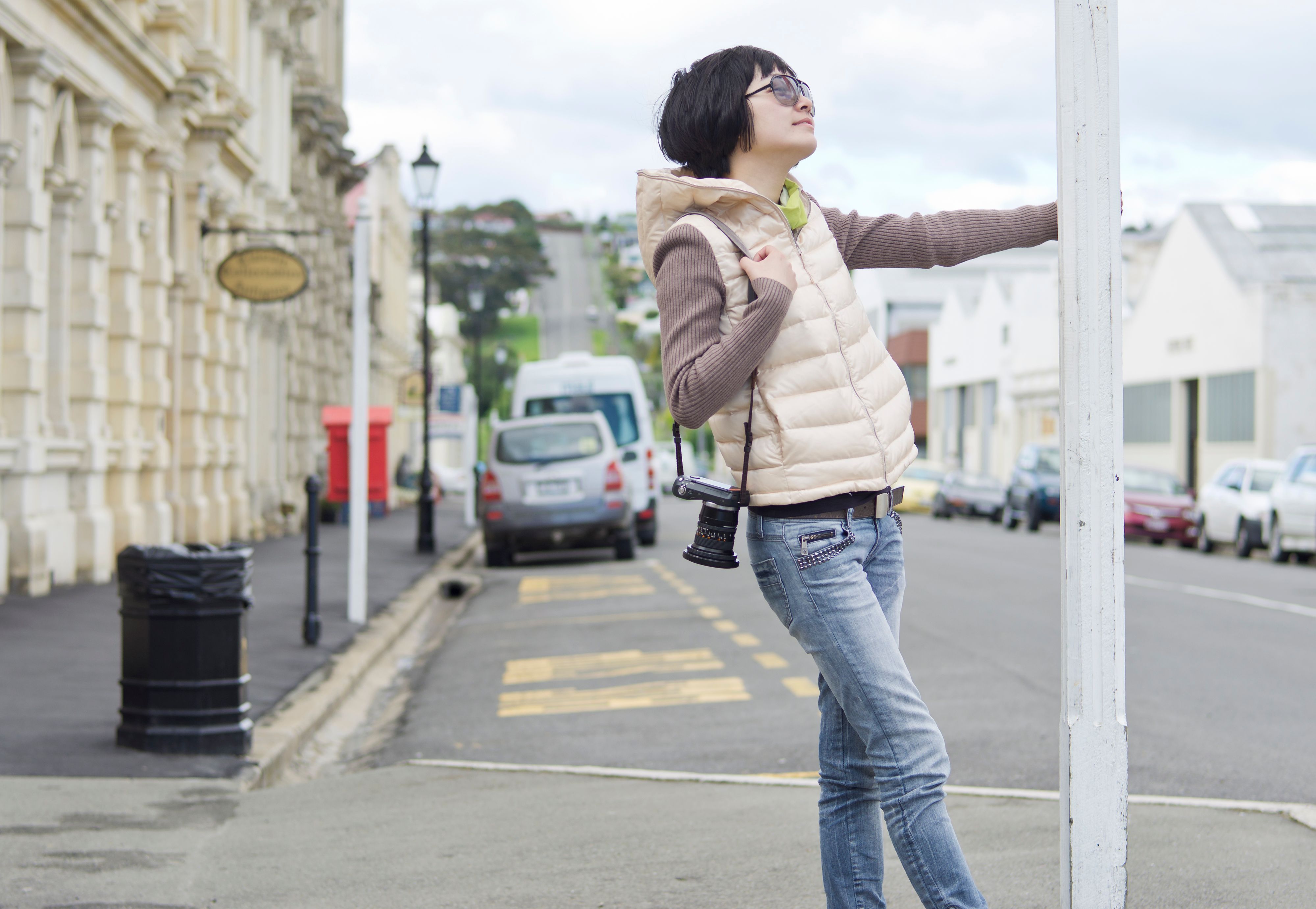 girl on sunny street