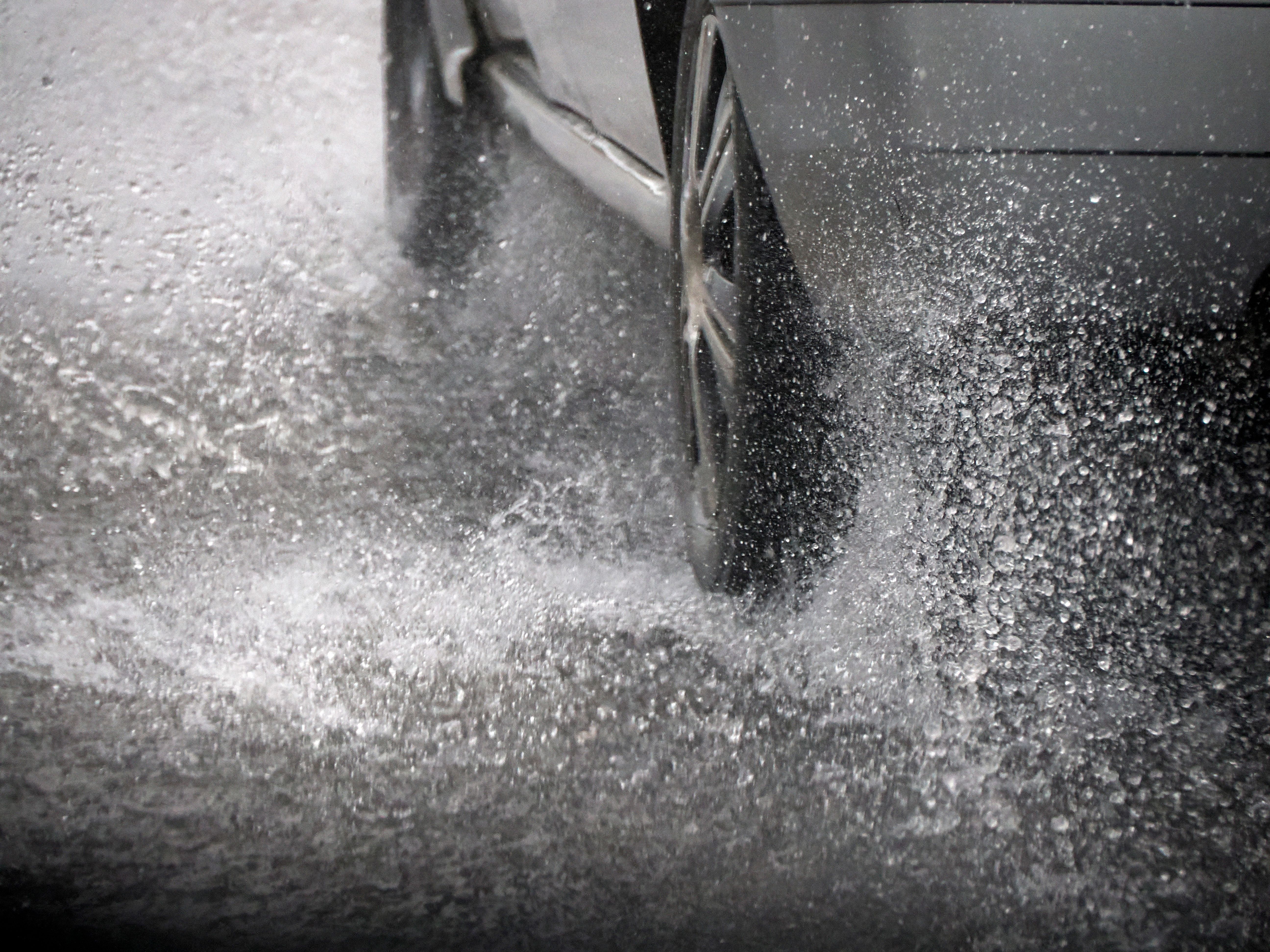 summer rain car