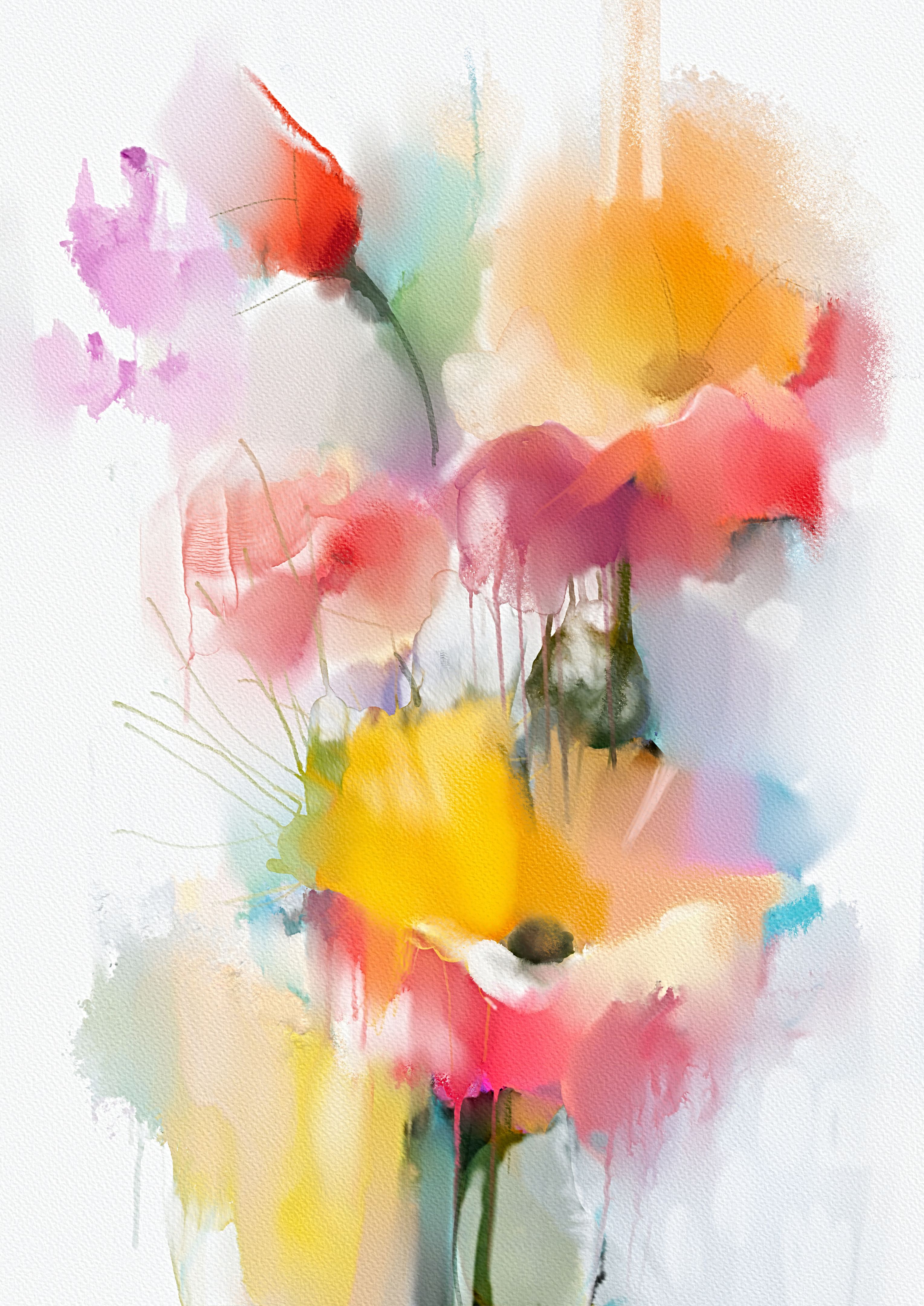 Abstract colorful watercolor painting of spring flower. Hand painted brush stroke on paper texture. Illustration artwork, water color painting floral for background. Modern art paintings flowers Abstract colorful watercolor painting of spring flower. Hand painted brush stroke on paper texture. Illustration artwork, water color painting floral for background. Modern art paintings flowers