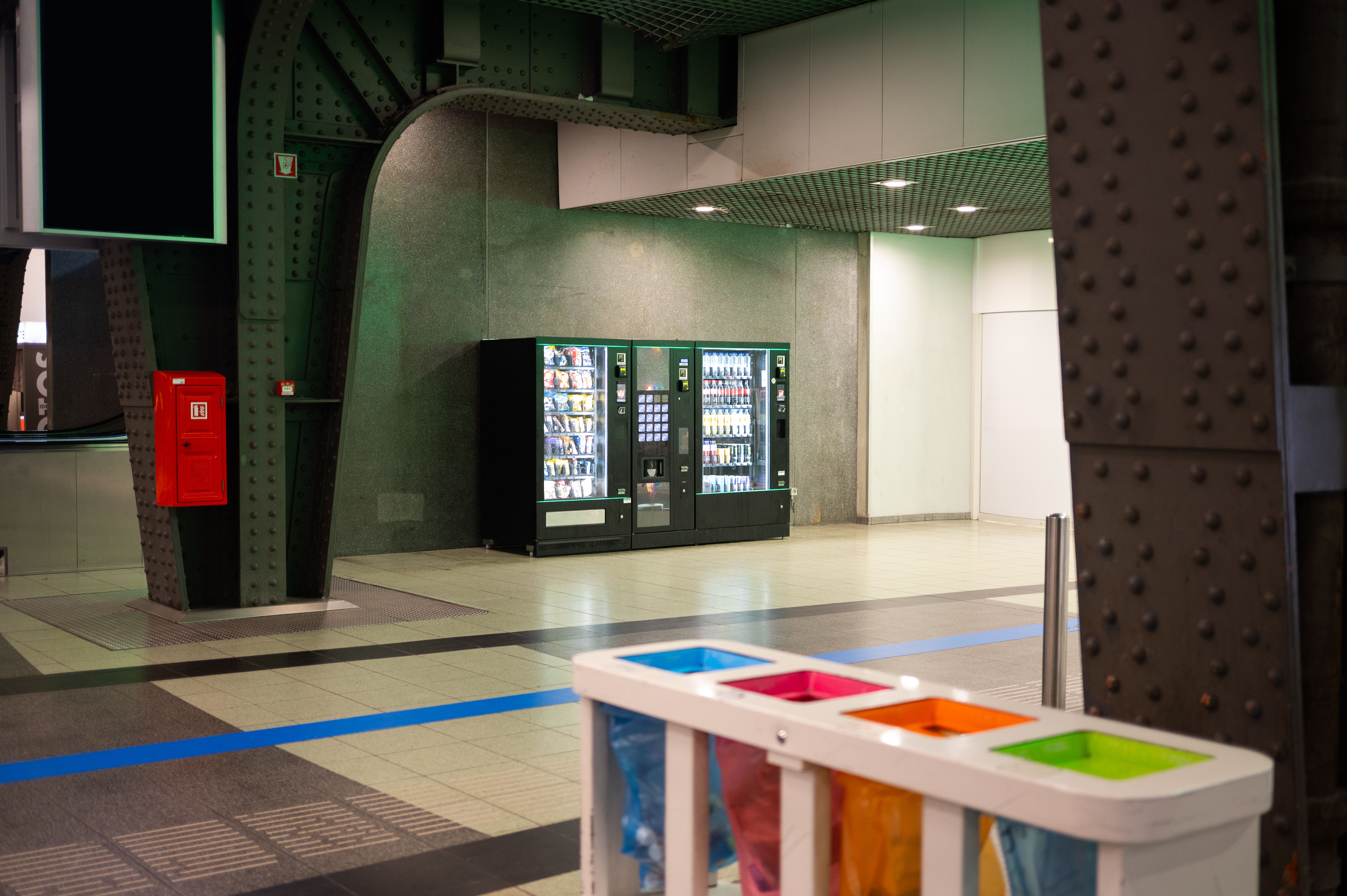 Vending machines in a station