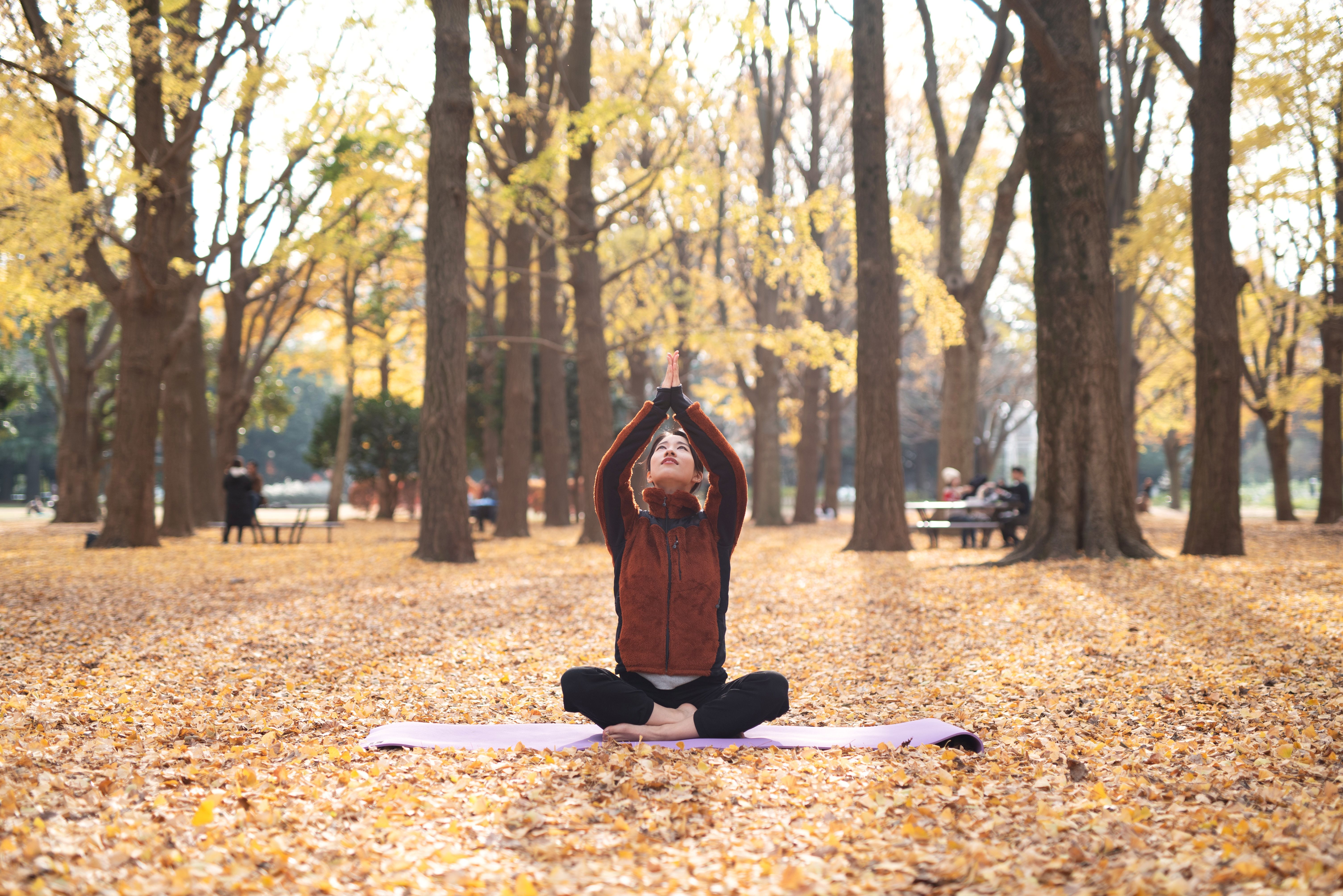 autumn leaves yoga