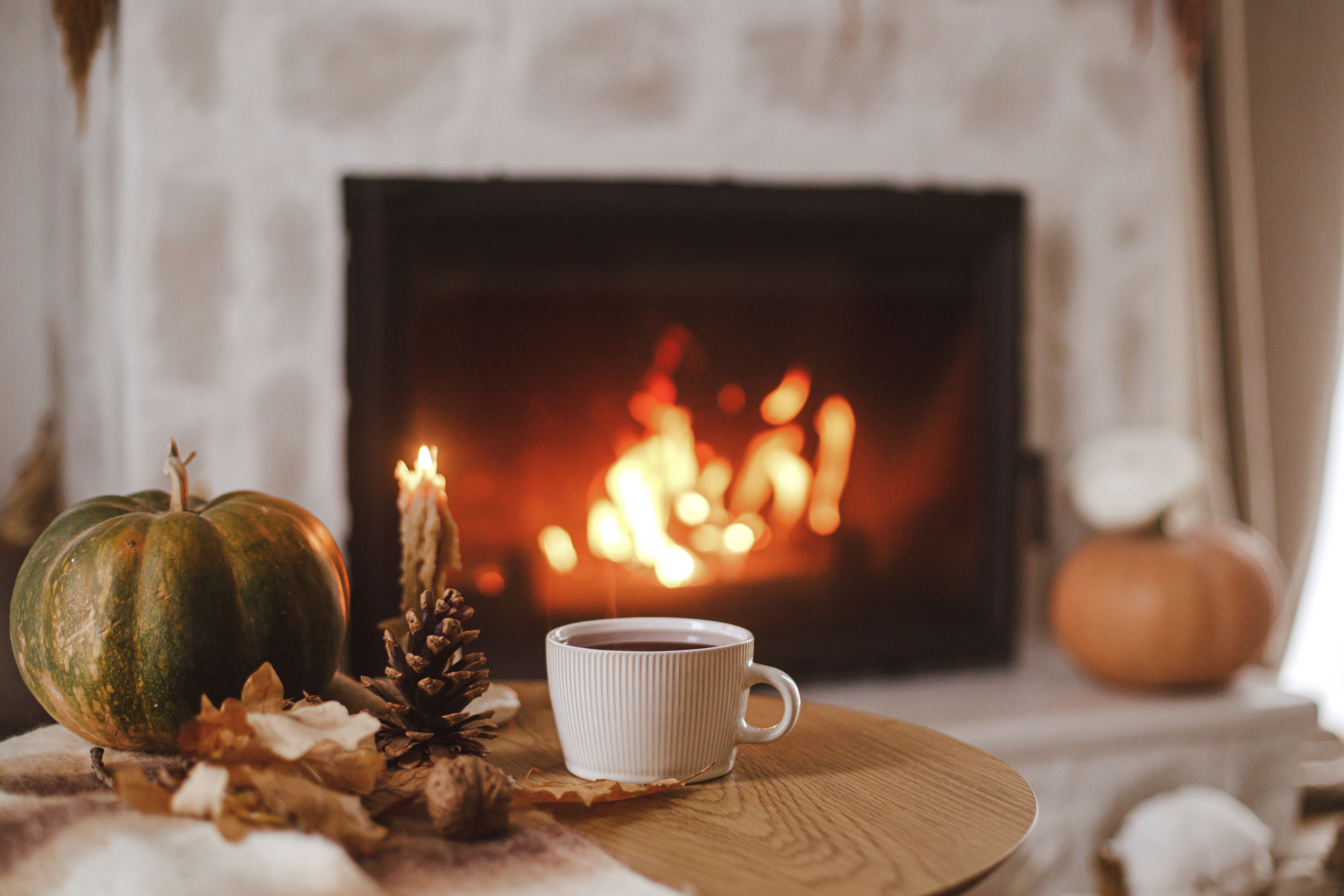 autumn fireplace