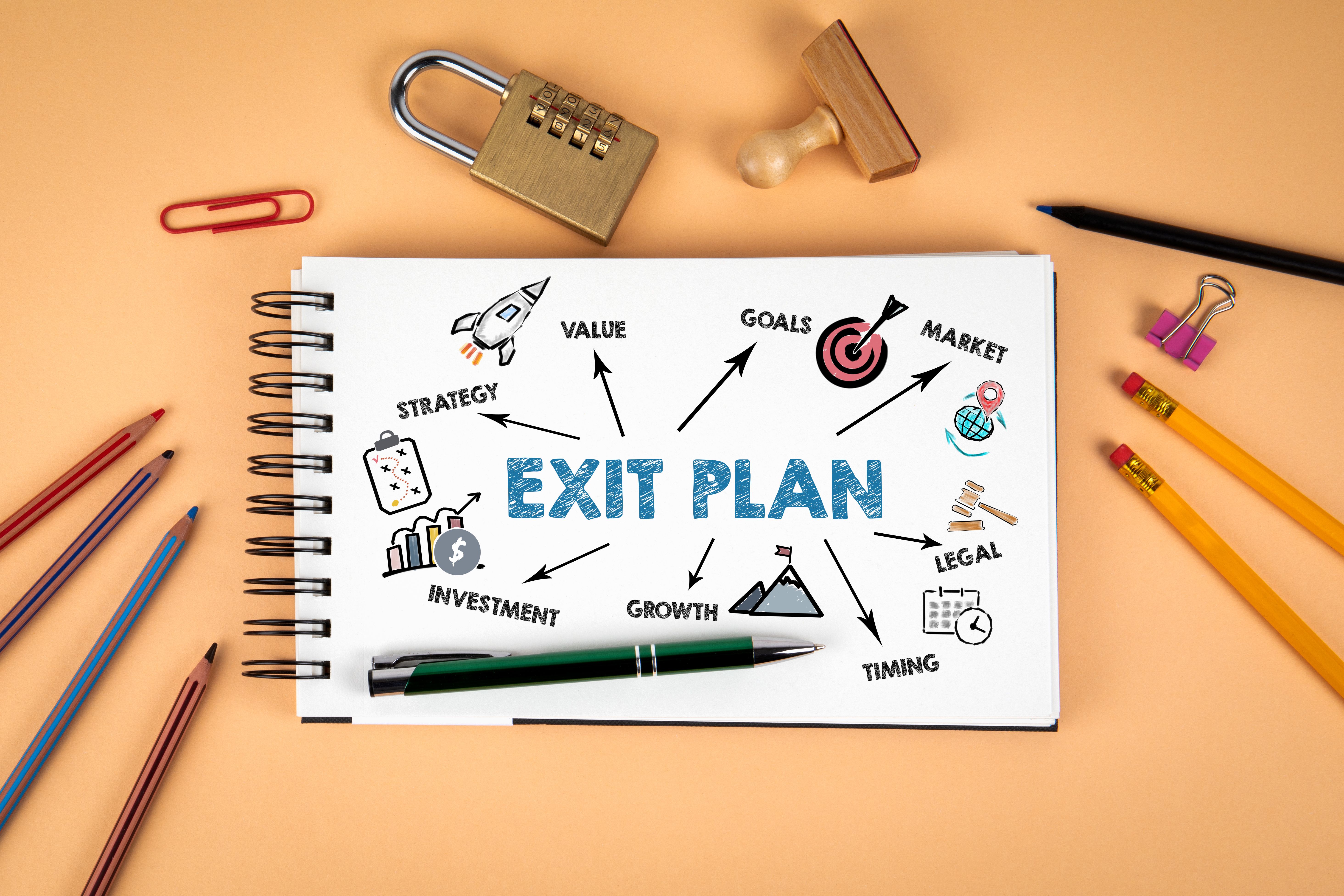 EXIT PLAN. Notepad of Ft Worth business consultant plan. Best Fractional COO North Texas.