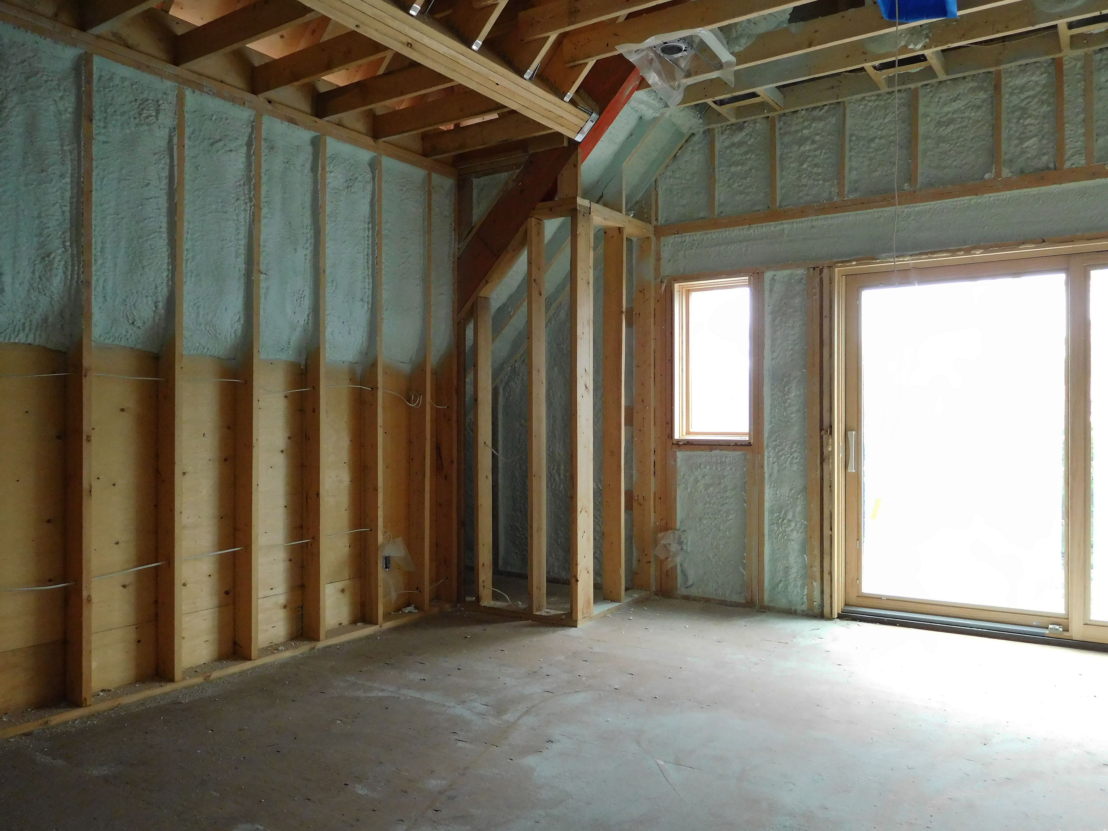 Interior attic walls insulated with spray foam in Austin TX for year-round comfort. Interior attic walls insulated with spray foam in Austin TX for year-round comfort.