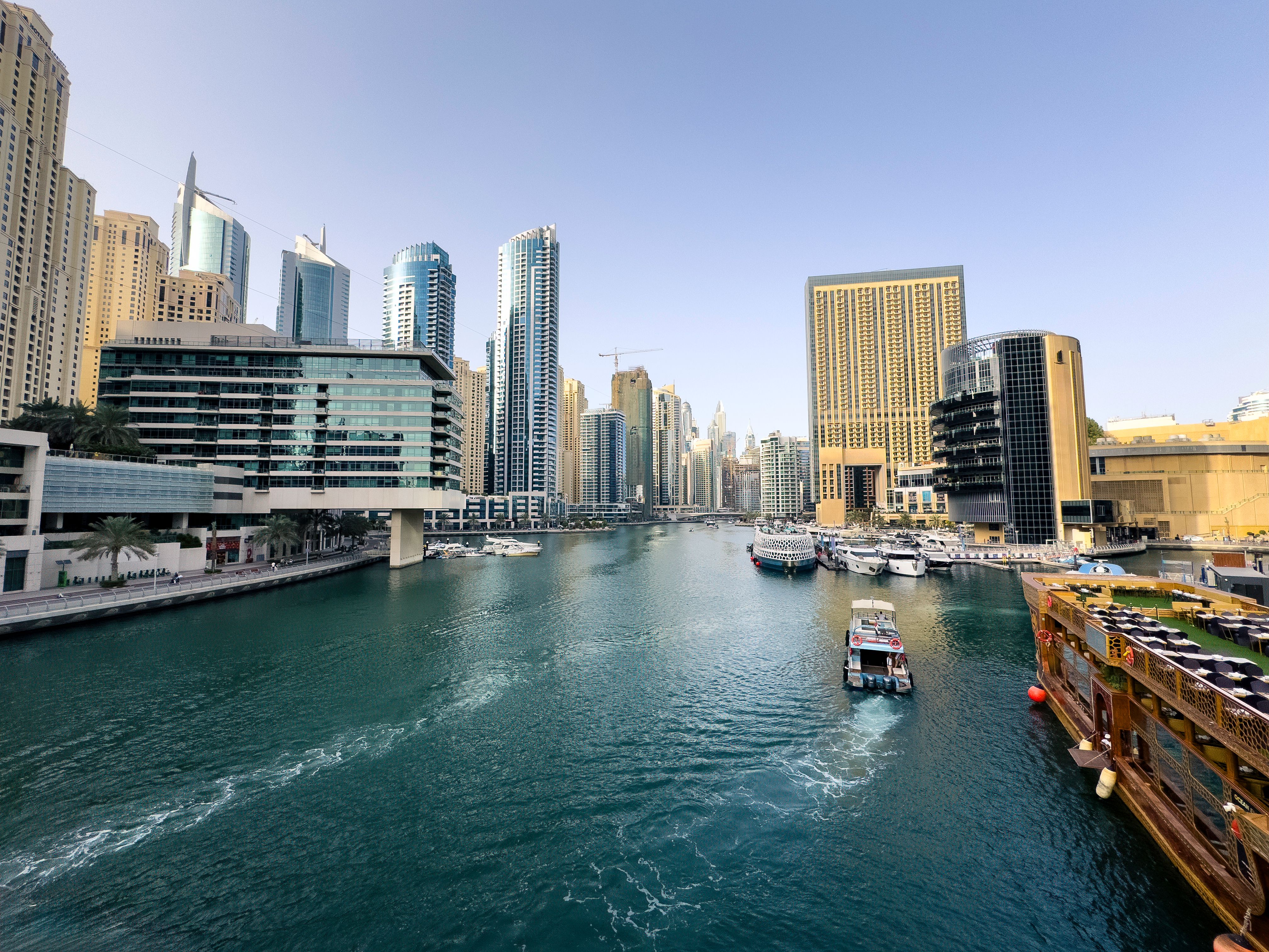 Dubai Marina cityscape in the afternoon