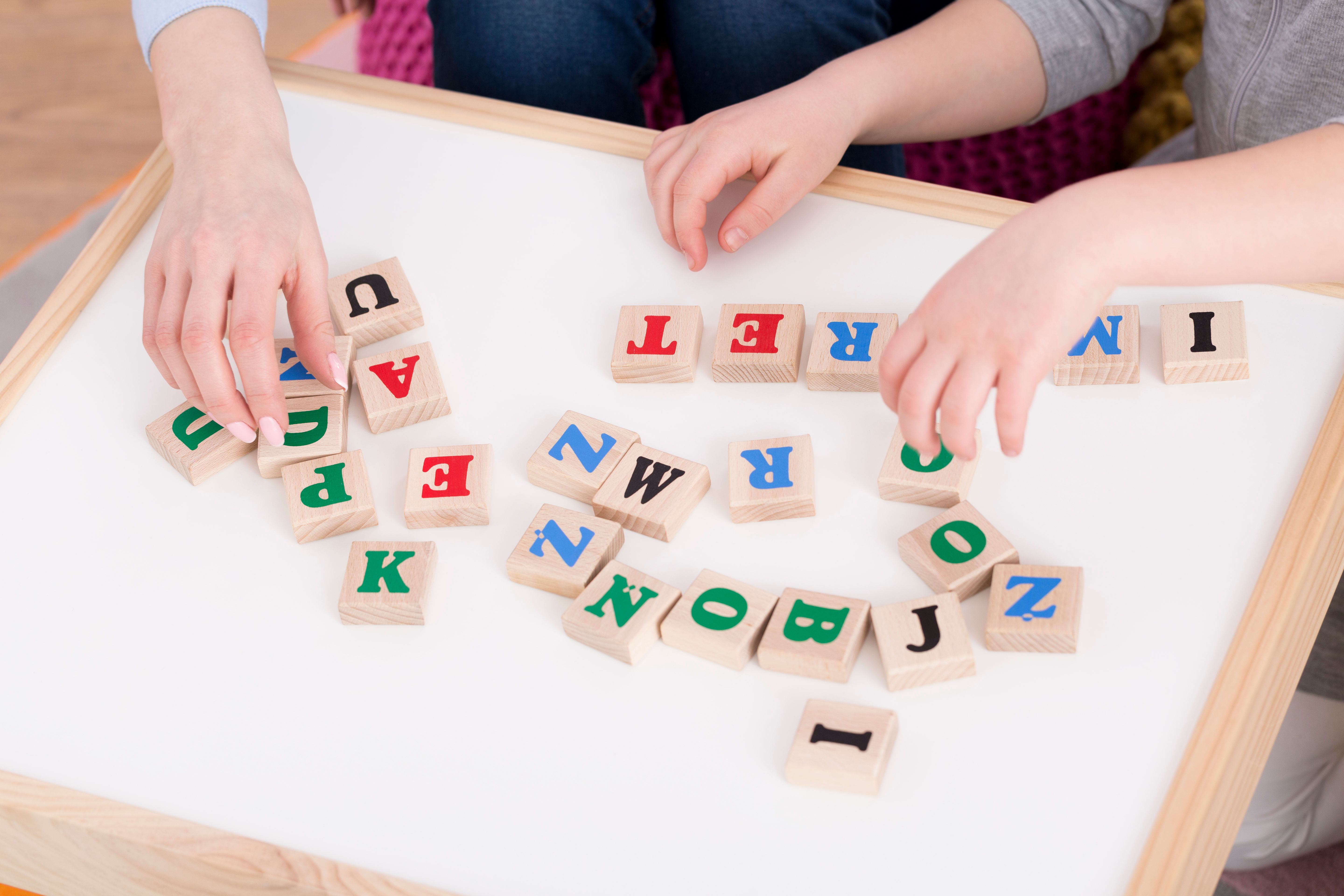Wooden blocks with letters Wooden blocks with letters
