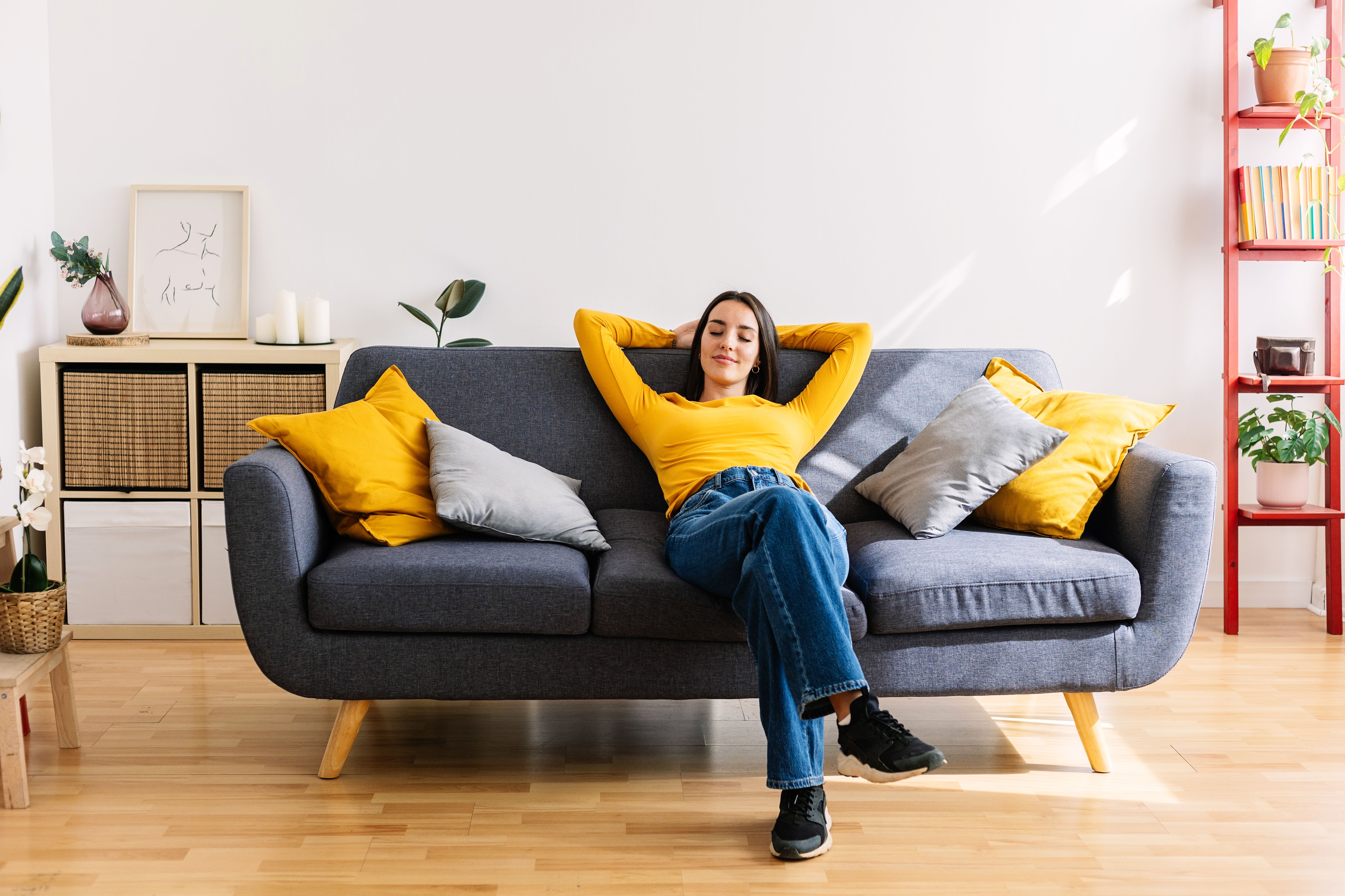 relaxed person at home