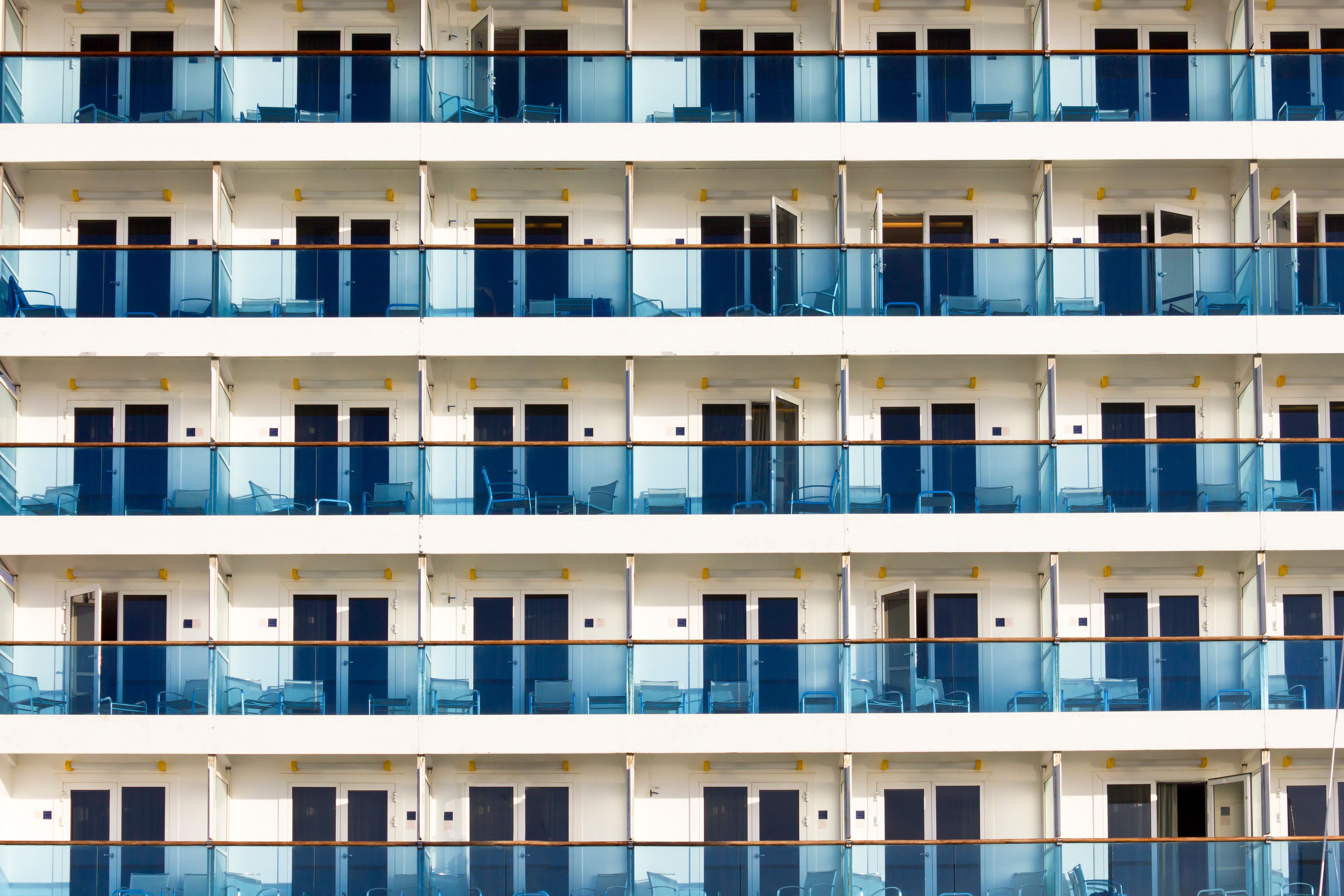 Balconies on a Cruise Ship